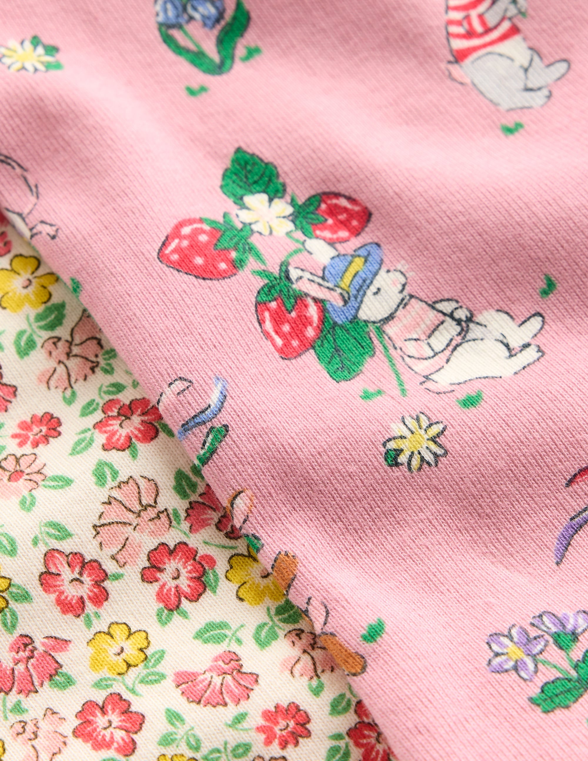 Twin Pack Short Rompers-Multi Summer Flowerbed - Image 3