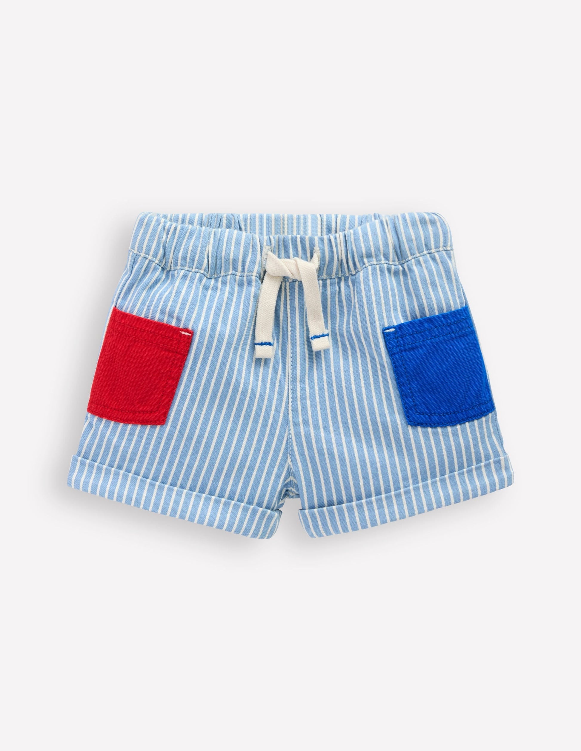 Woven Pocket Shorts-Blue Stripe-1