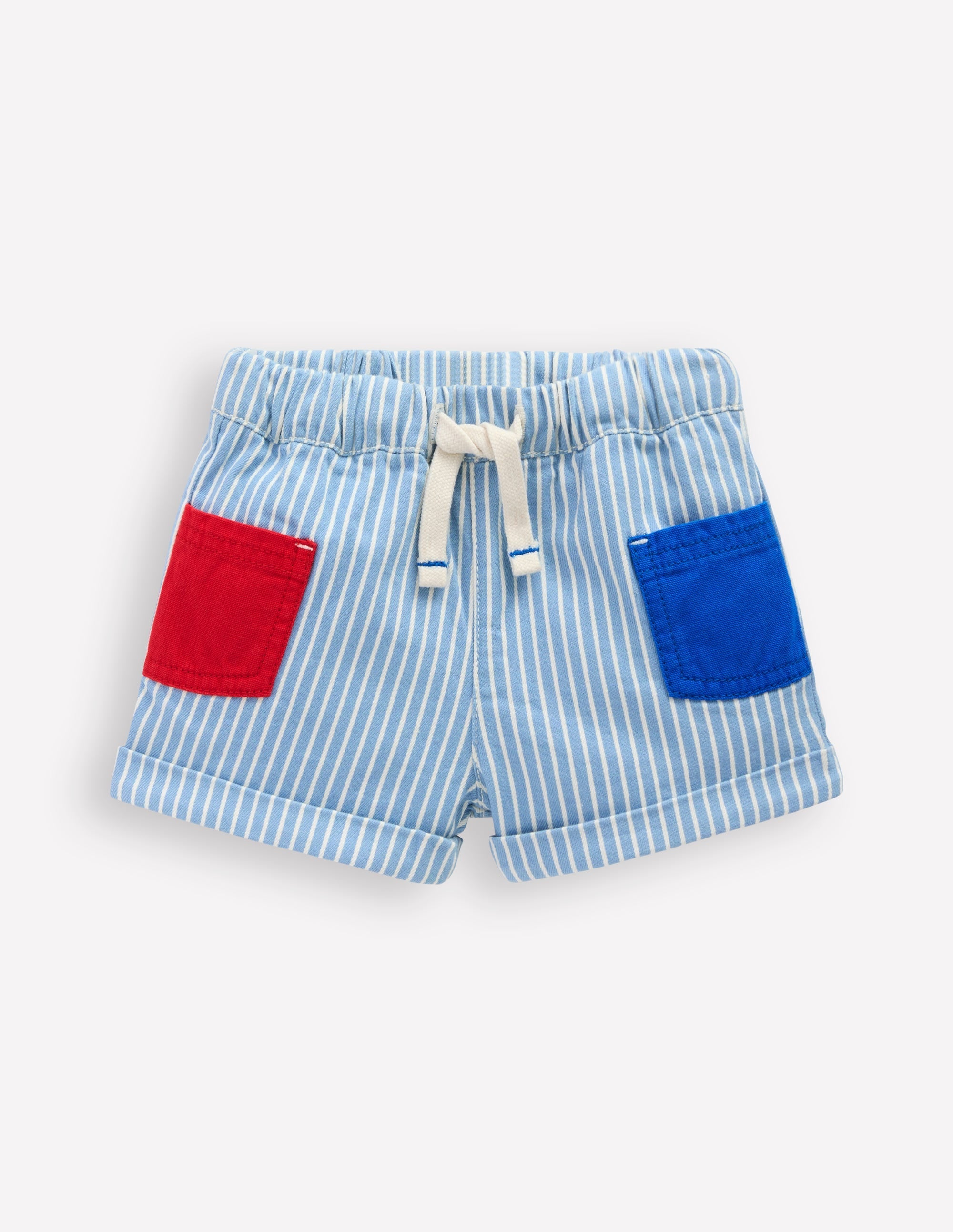 Woven Pocket Shorts-Blue Stripe - Image 1