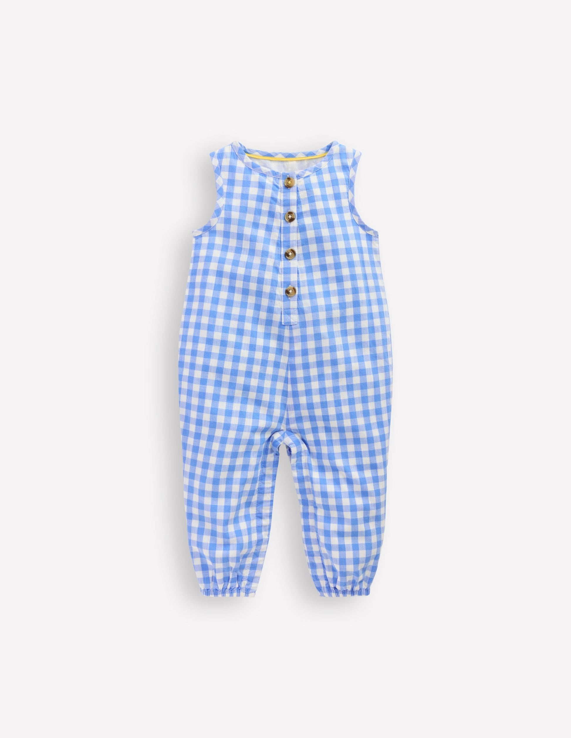Woven Romper-Blue Gingham-1