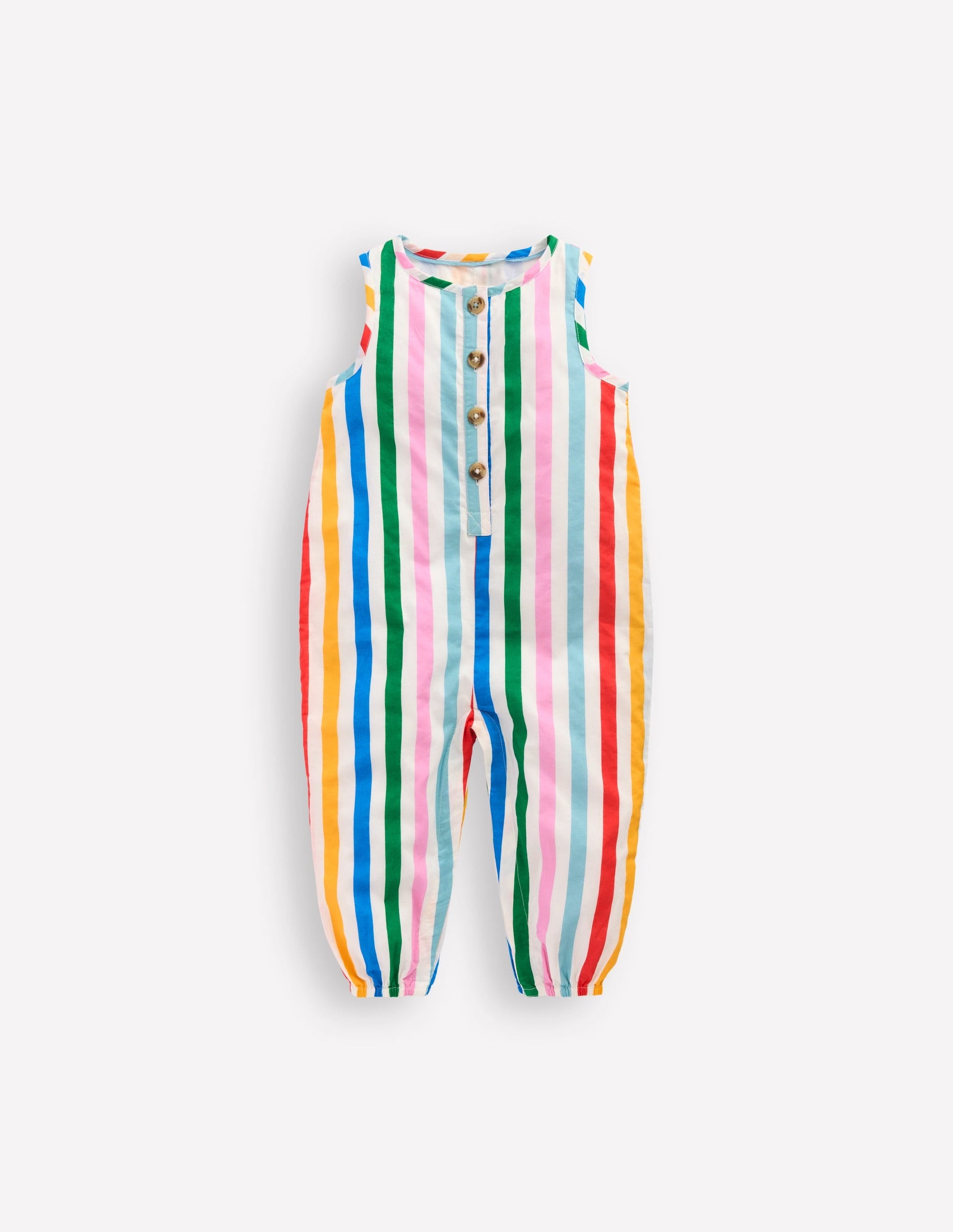 Woven Romper-Rainbow Multi Stripe-1