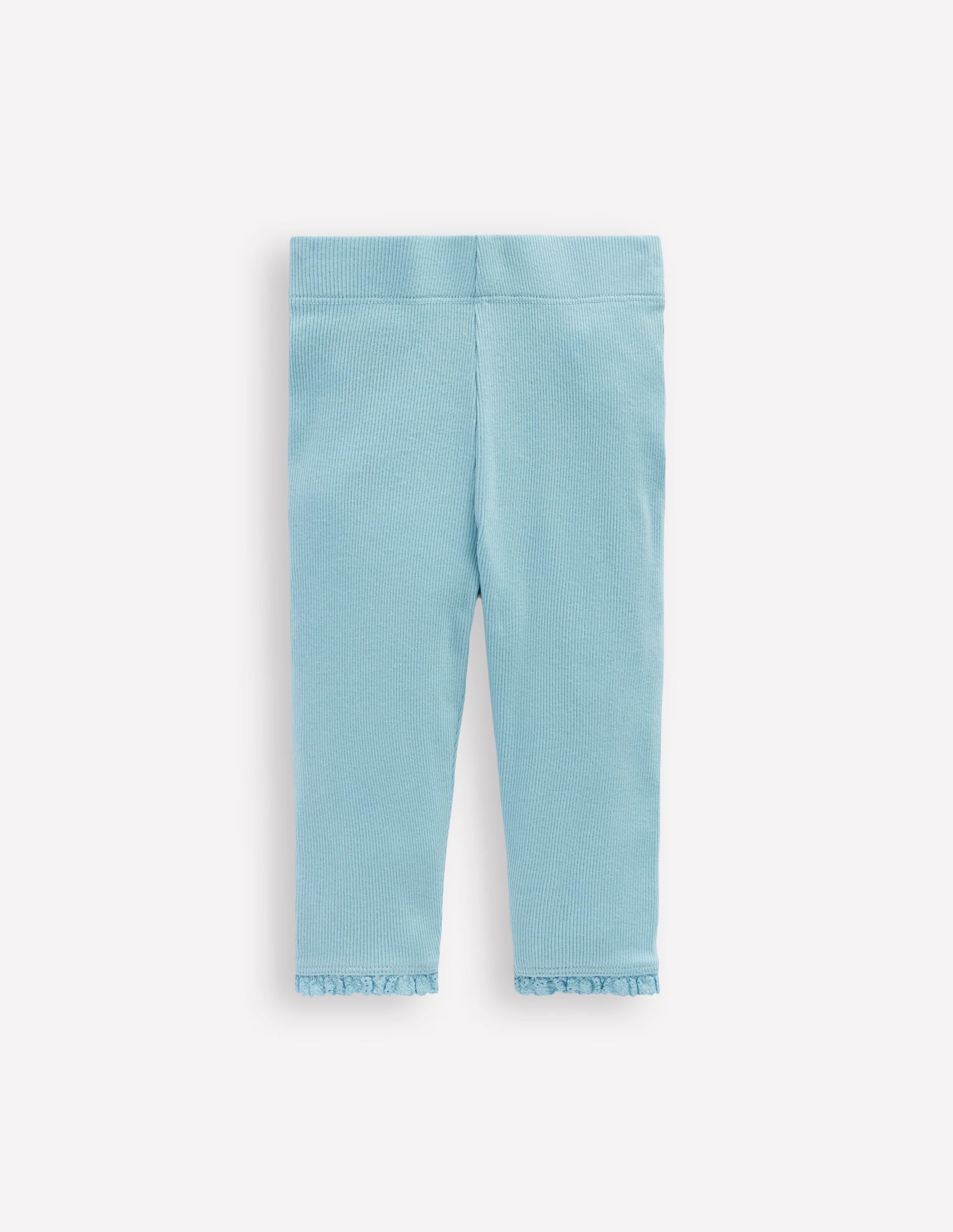 Girls Ribbed Leggings-Vintage Blue-1