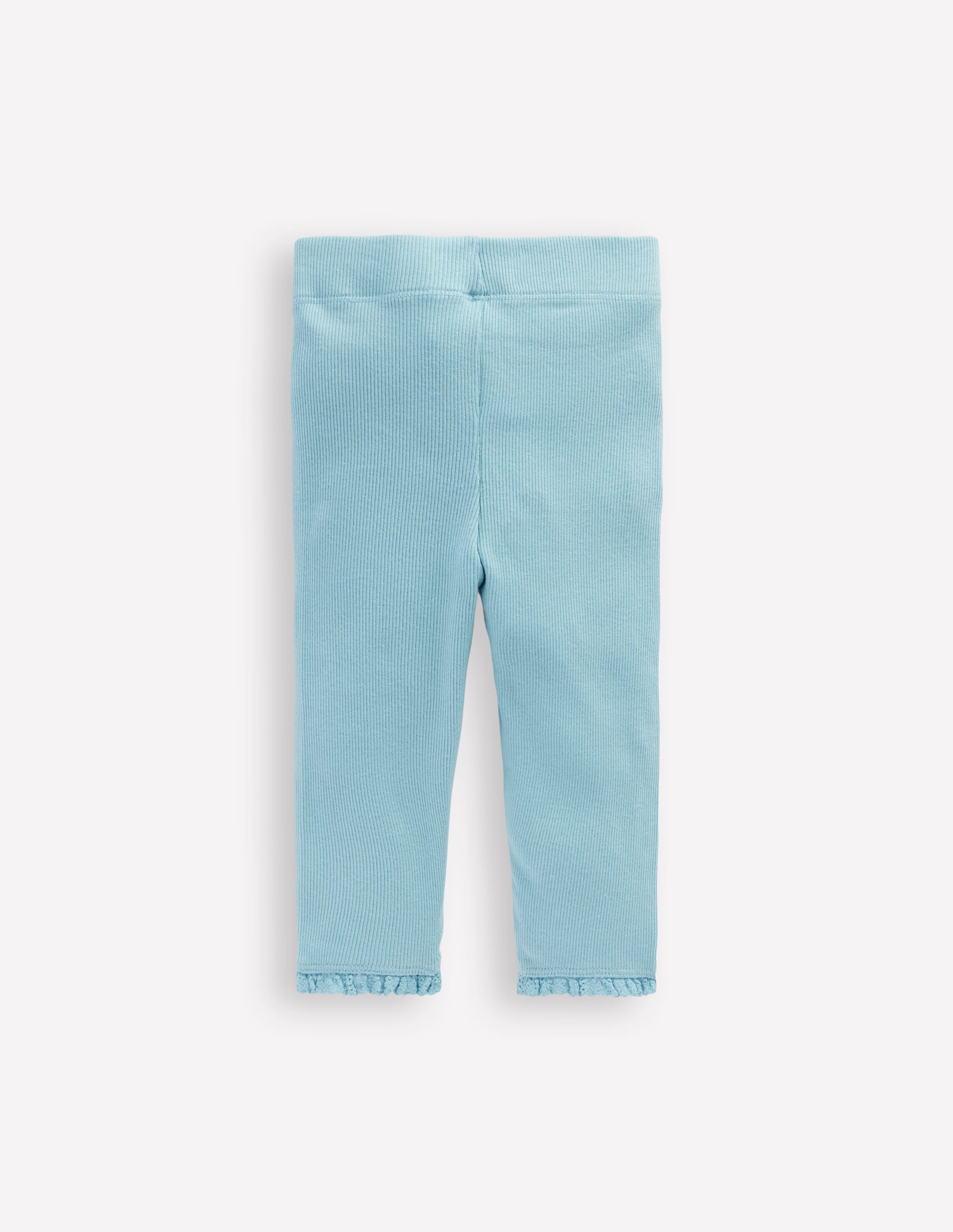 Girls Ribbed Leggings-Vintage Blue - Image 2