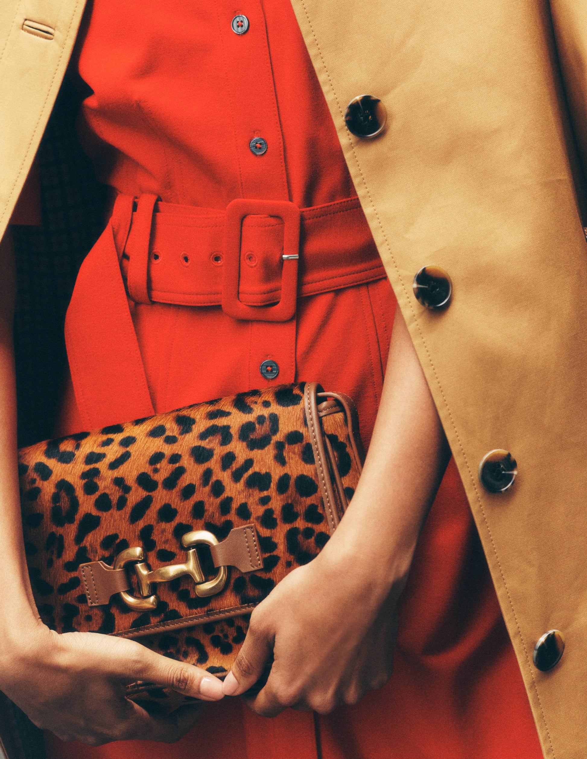 Iris Snaffle Leather Bag-Leopard-5