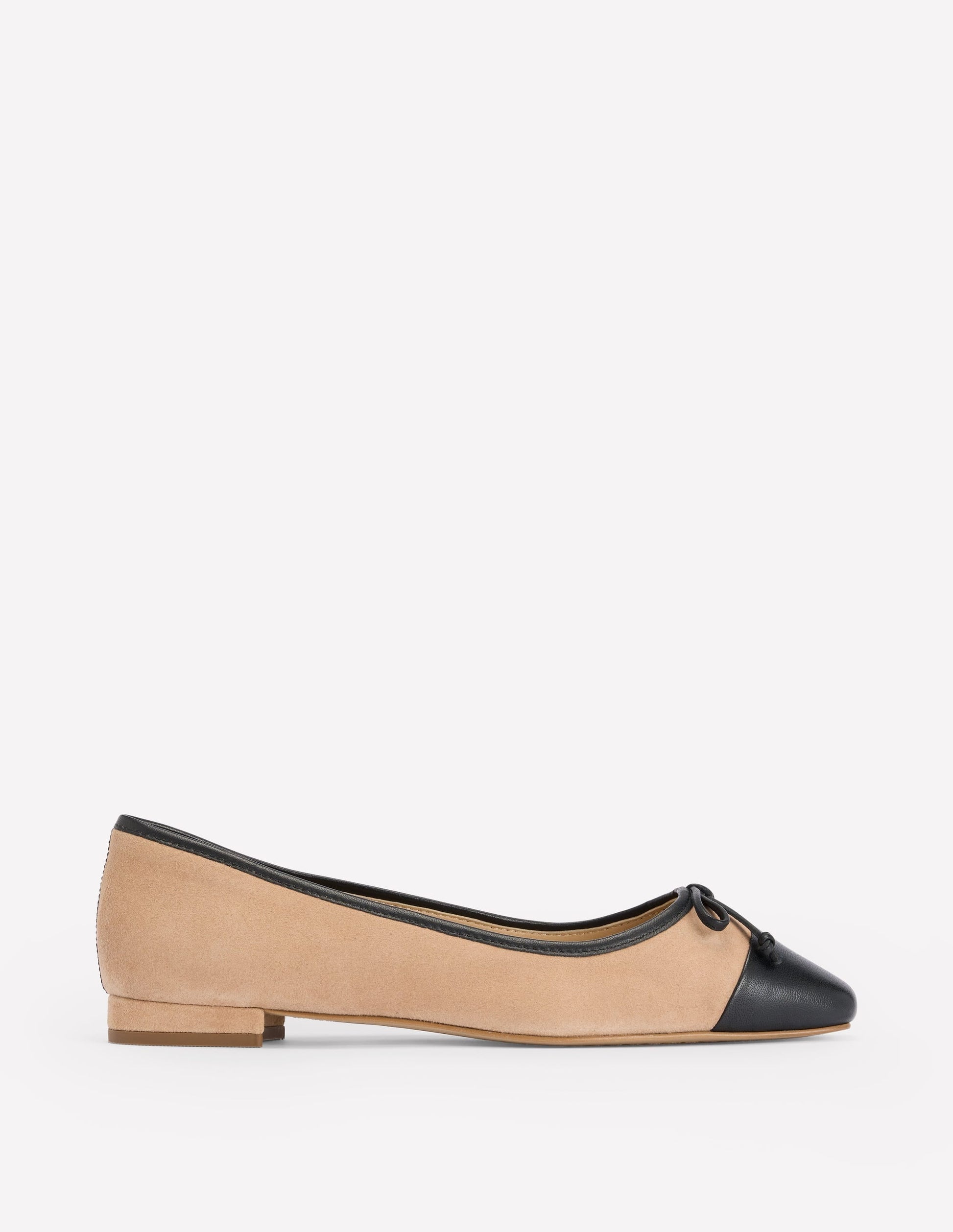 Toe Cap Ballet Flat-Macchiato Suede-1