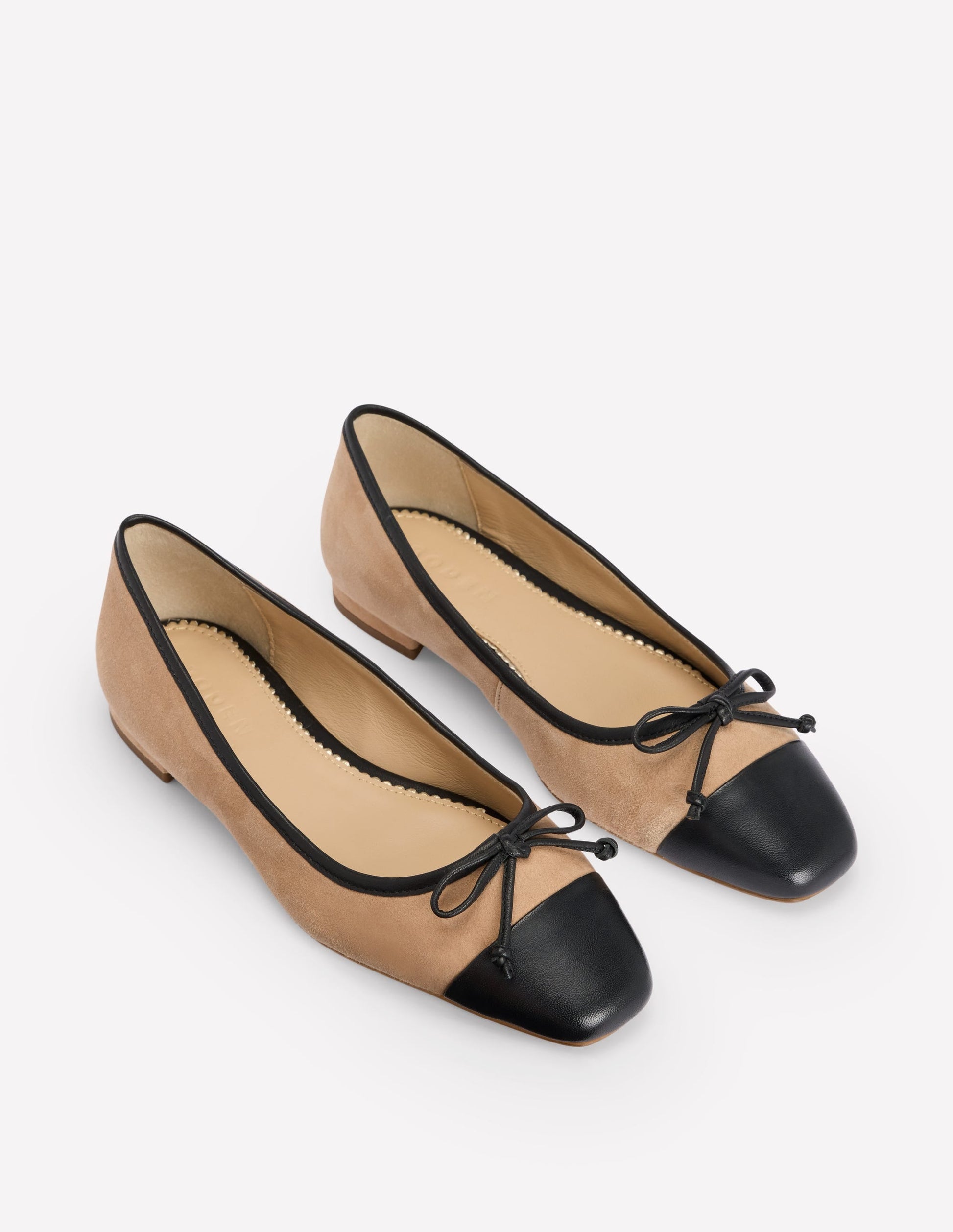 Toe Cap Ballet Flat-Macchiato Suede-3