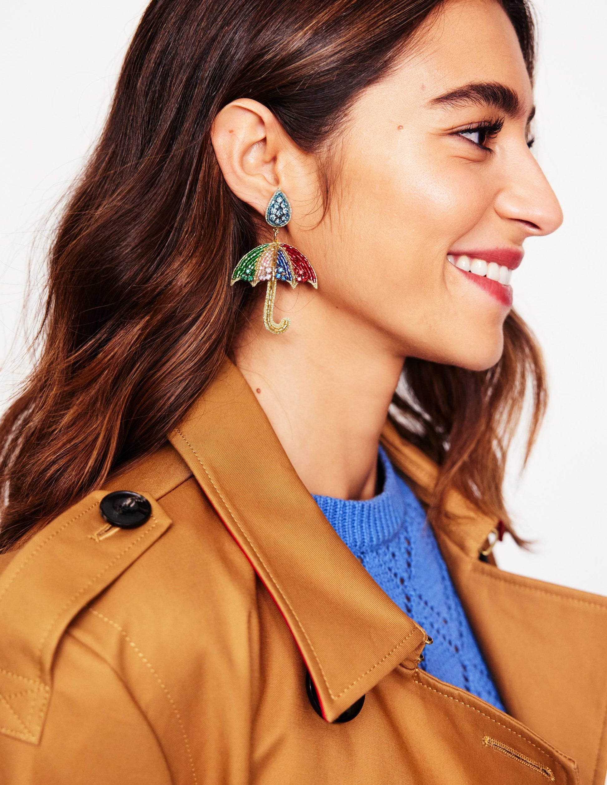 Beady Motif Earrings-Umbrella-2