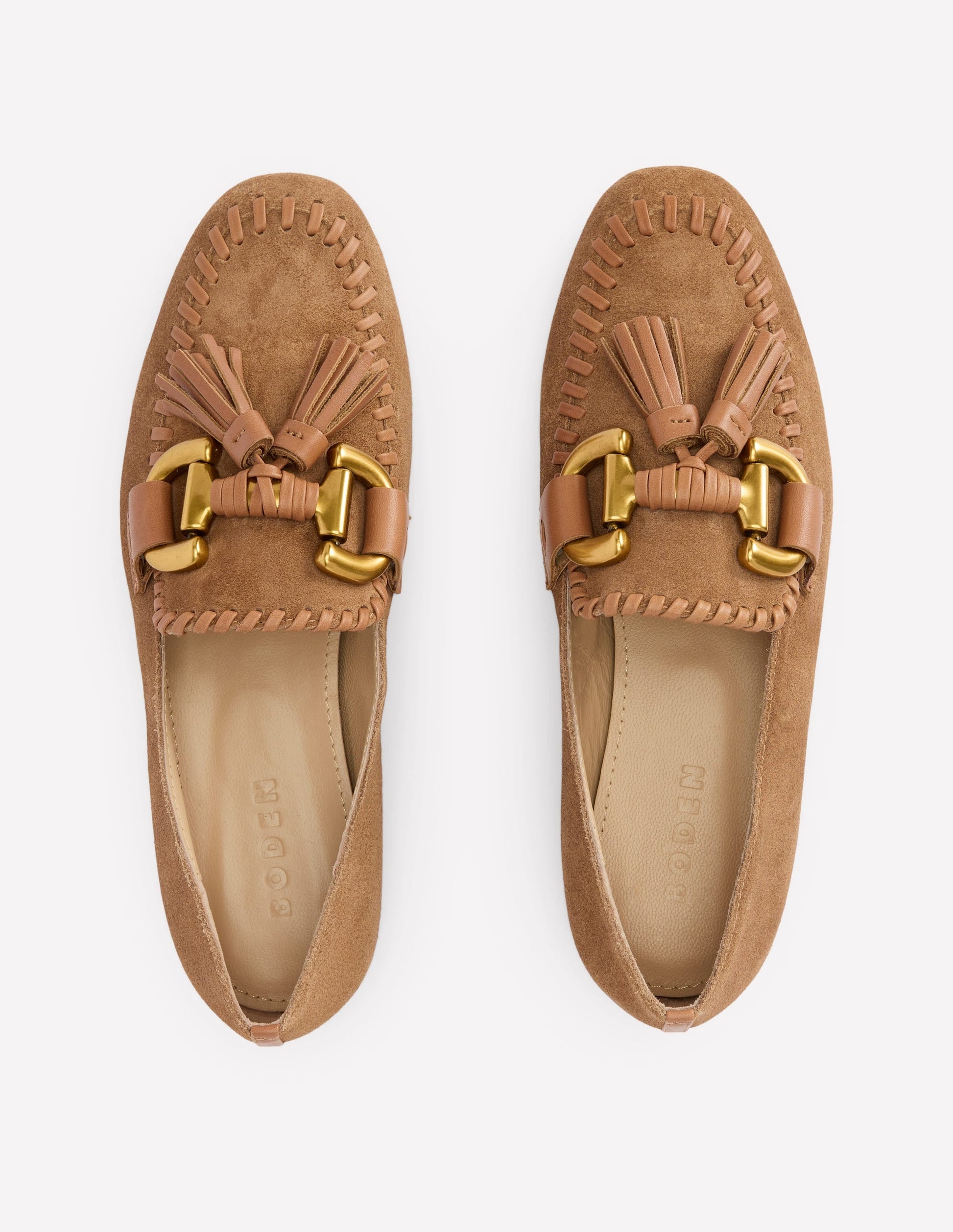 Covered Iris Snaffle Loafers-Tan-5