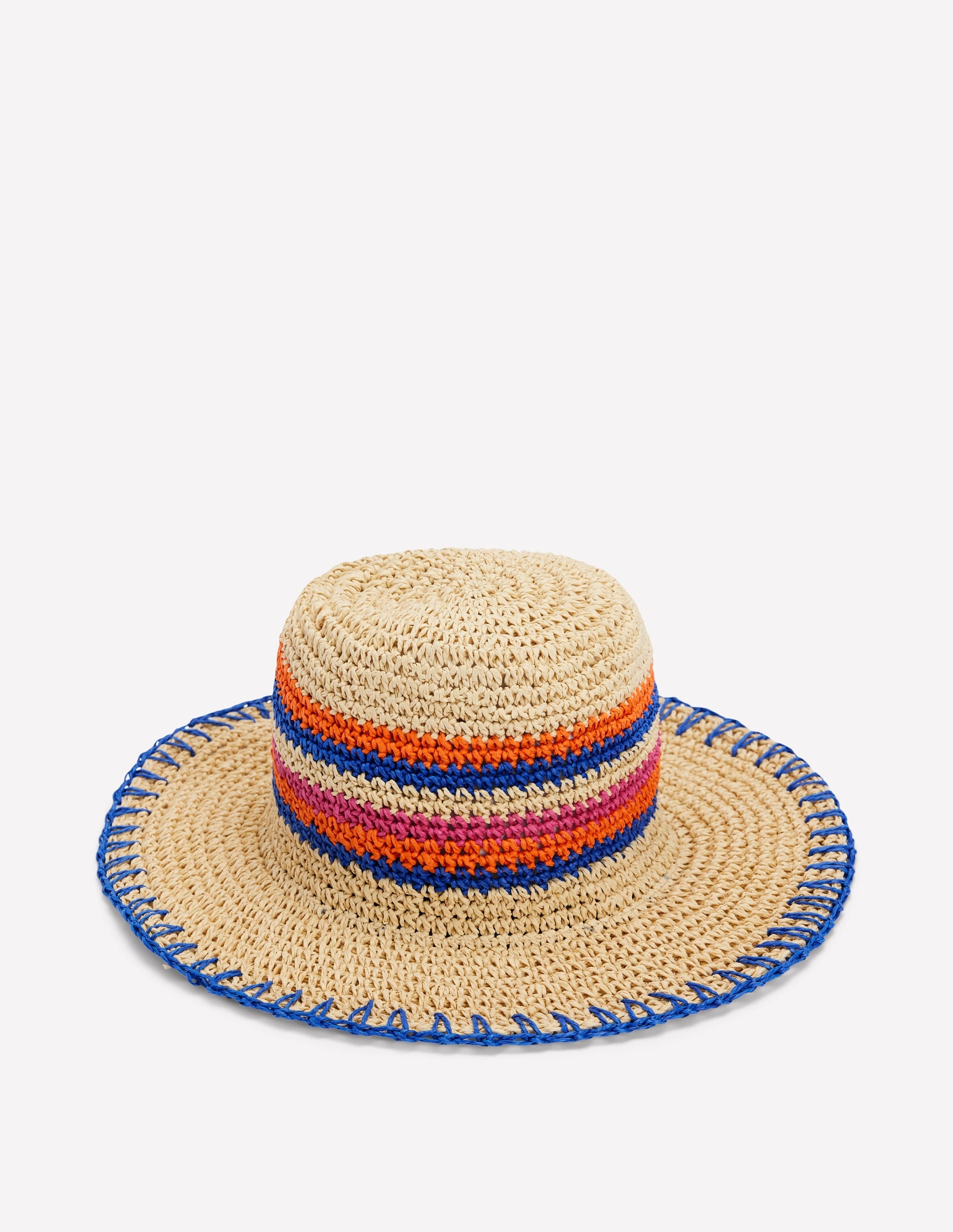 Stripe Straw Hat-Multi Stripe - Image 1