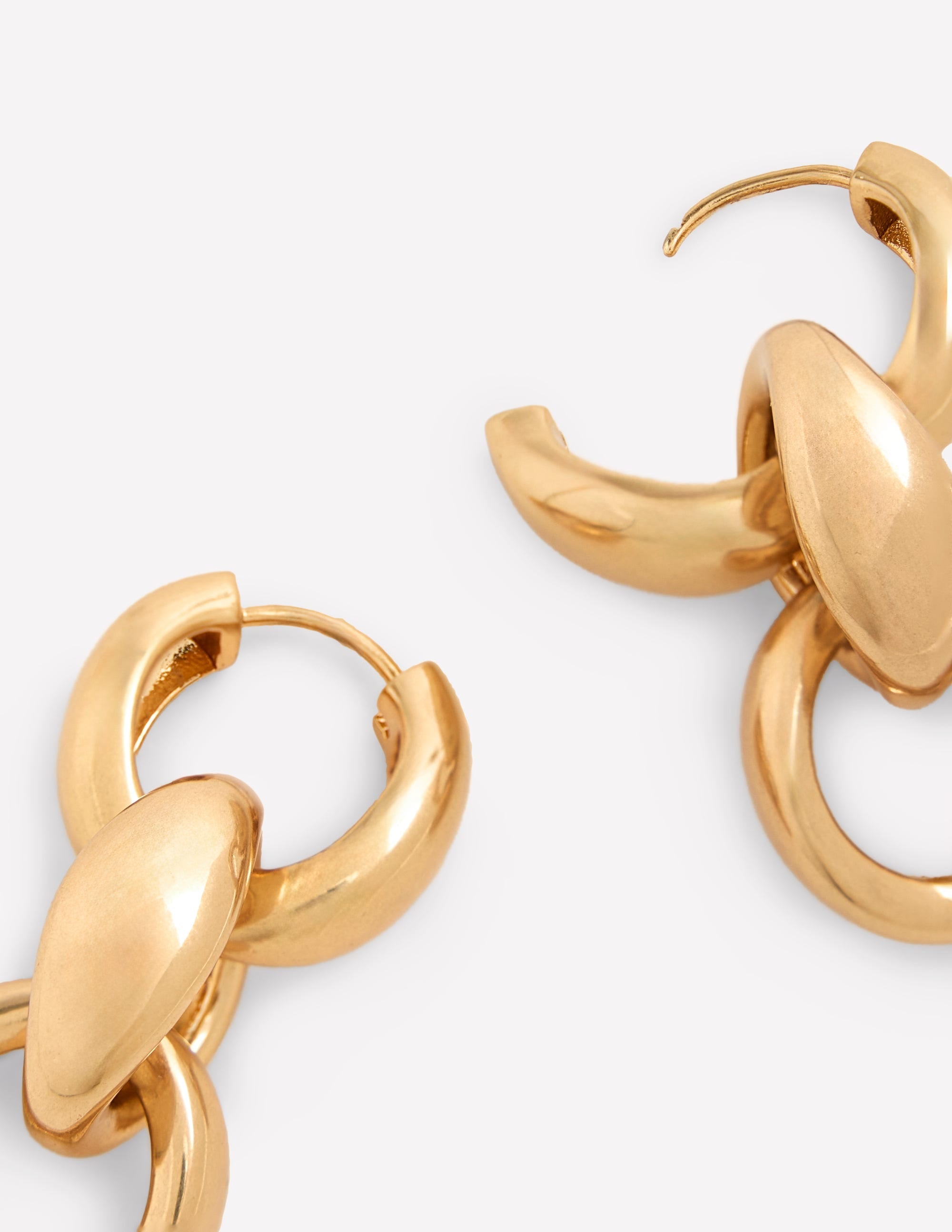 Chunky Chain-Link Earrings-Gold - Image 3