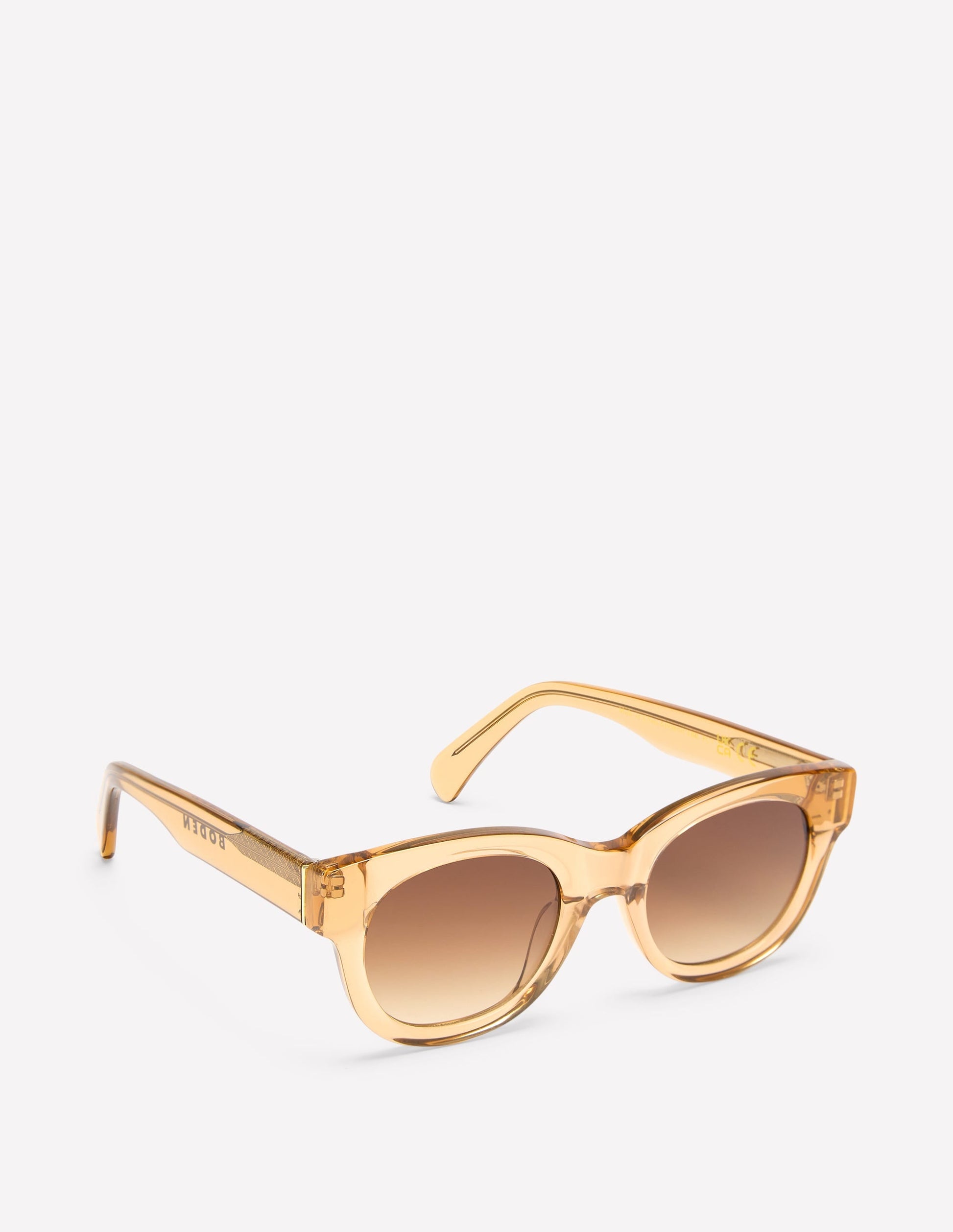 Round Acetate Sunglasses-Crystal Taupe-3