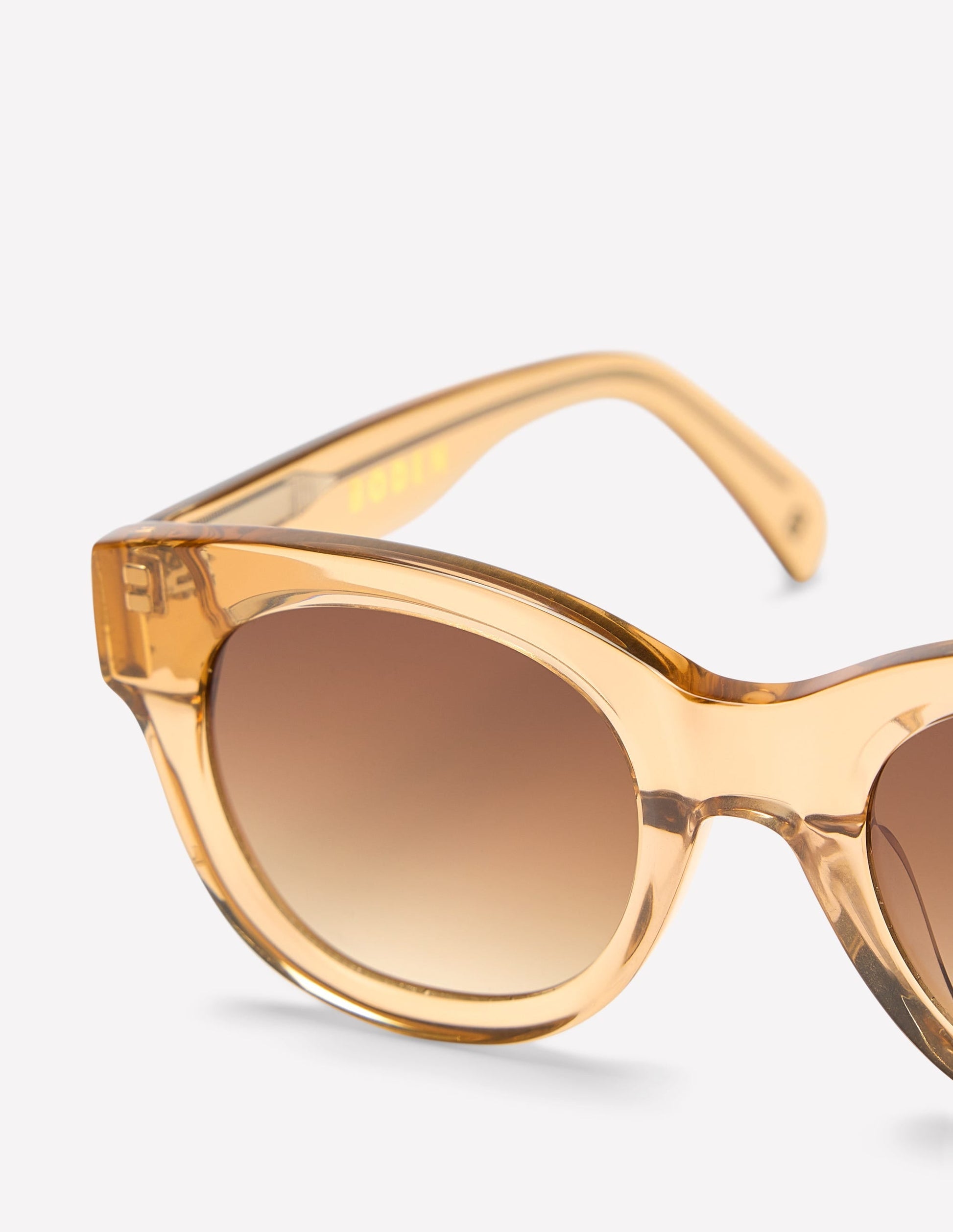 Round Acetate Sunglasses-Crystal Taupe-4