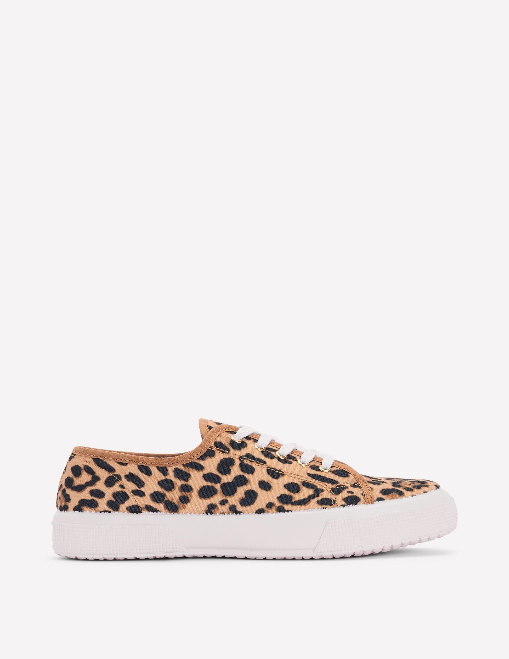 Contrast Lace Up Plimsoll-Leopard-2