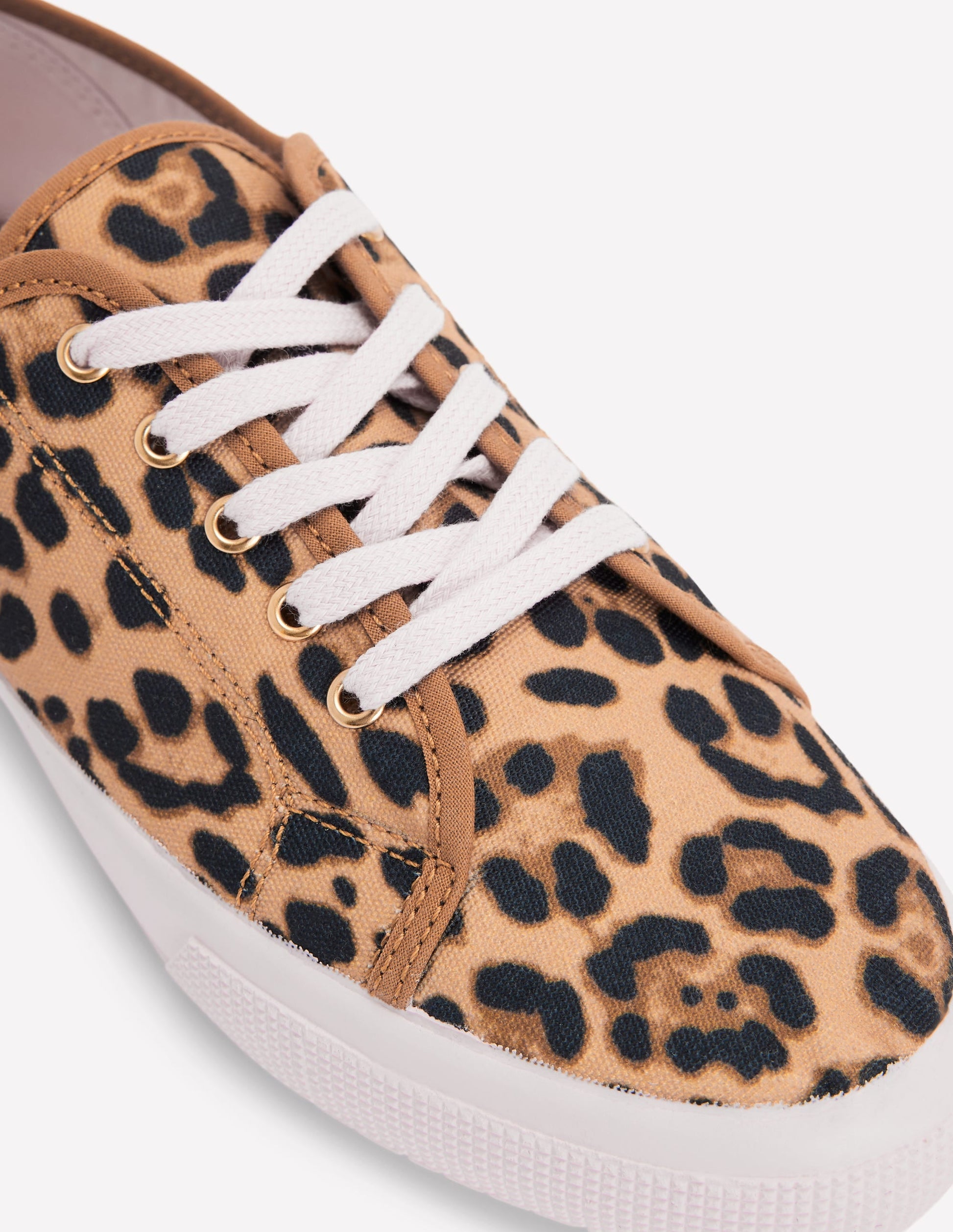 Contrast Lace Up Plimsoll-Leopard-4