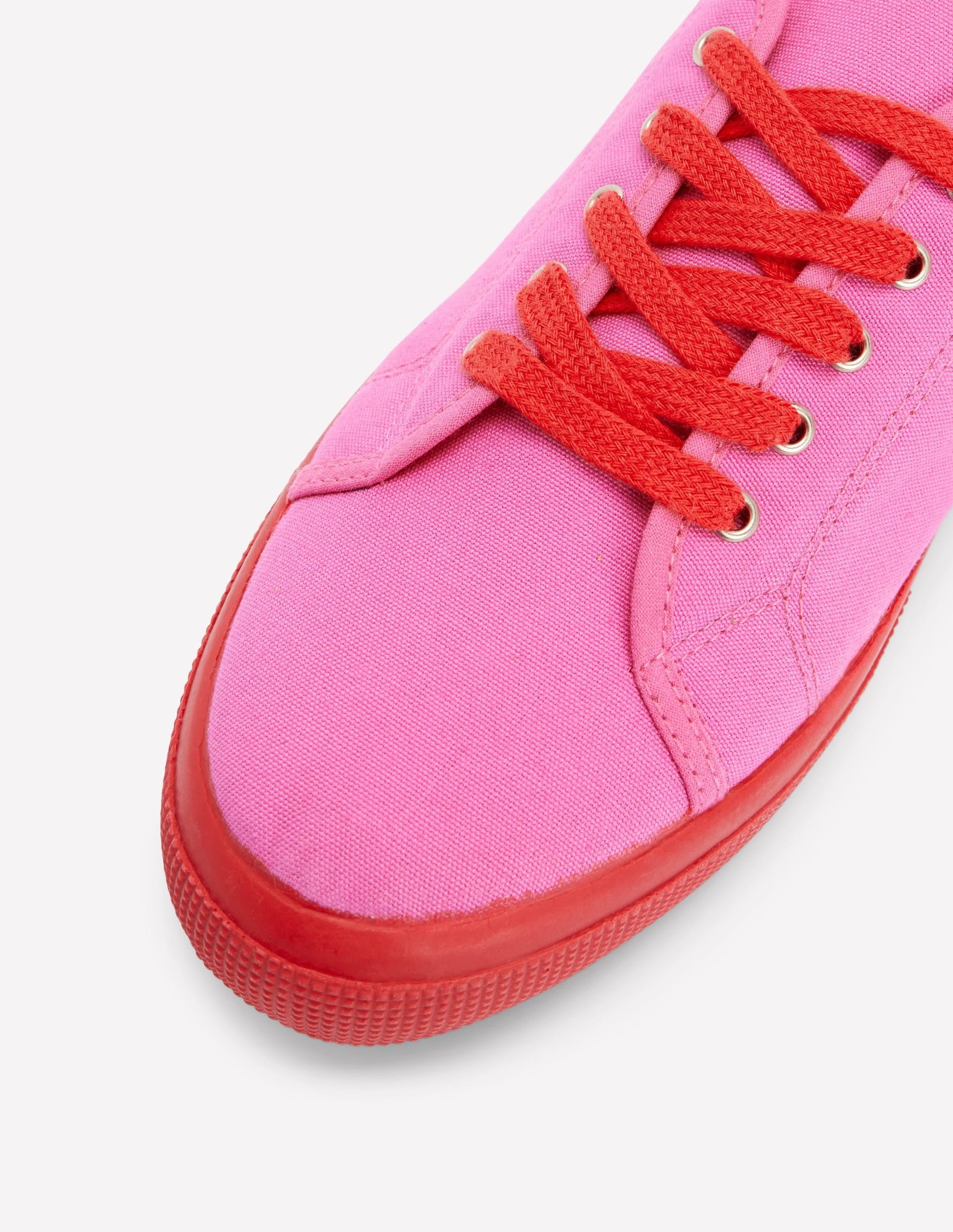 Contrast Lace Up Plimsoll-Festival Pink/Flame Scarlet-4