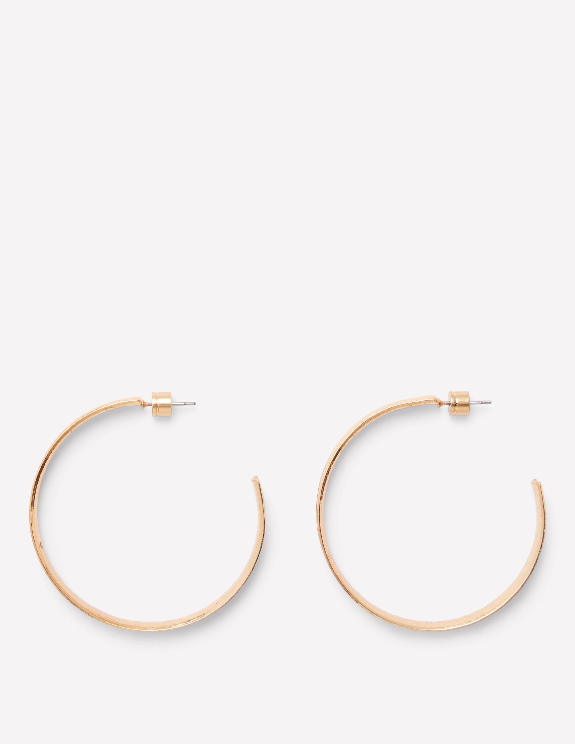 Large Hammered Hoop Earrings-Gold - Image 1