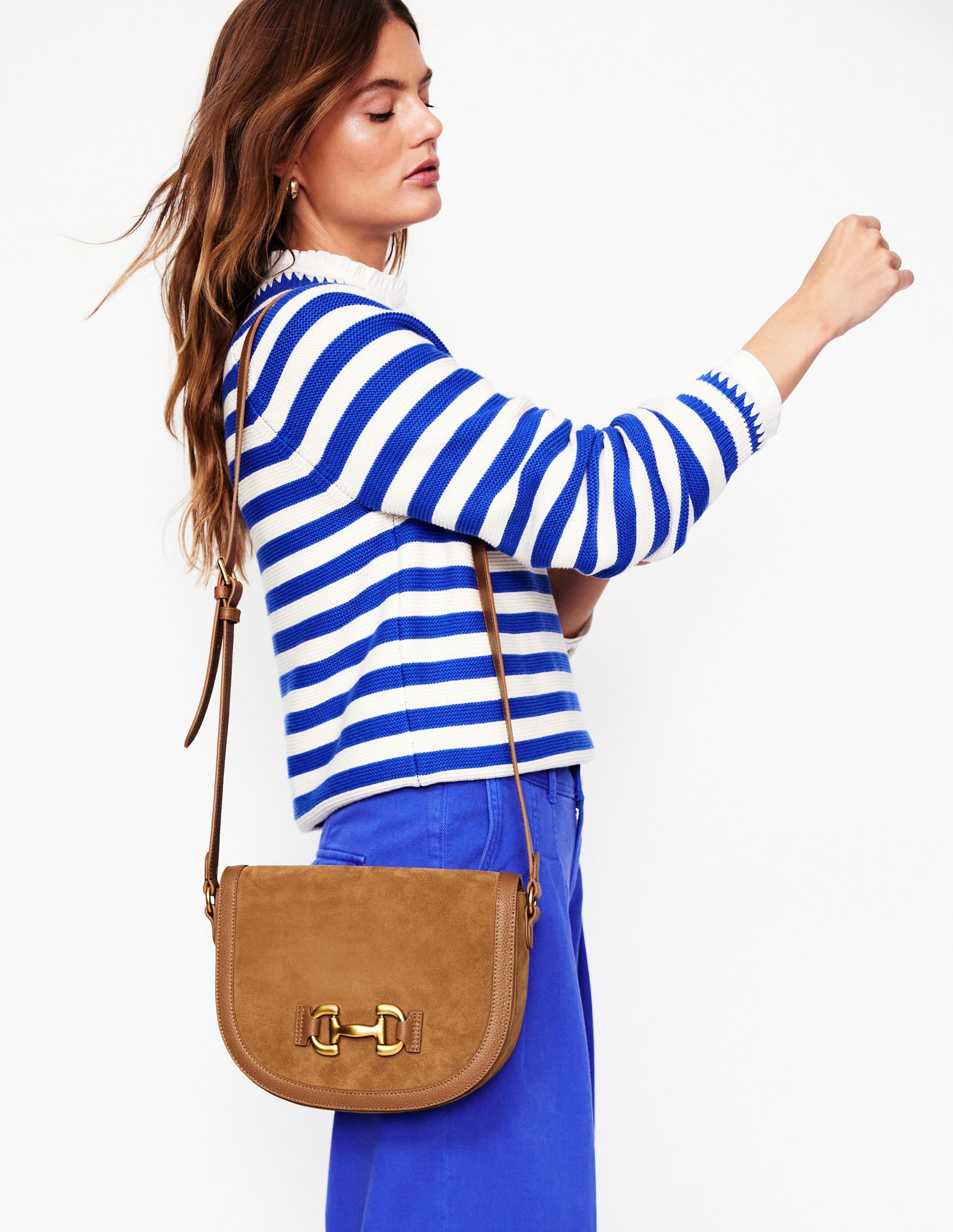 Iris Snaffle Leather Satchel-Tan-2