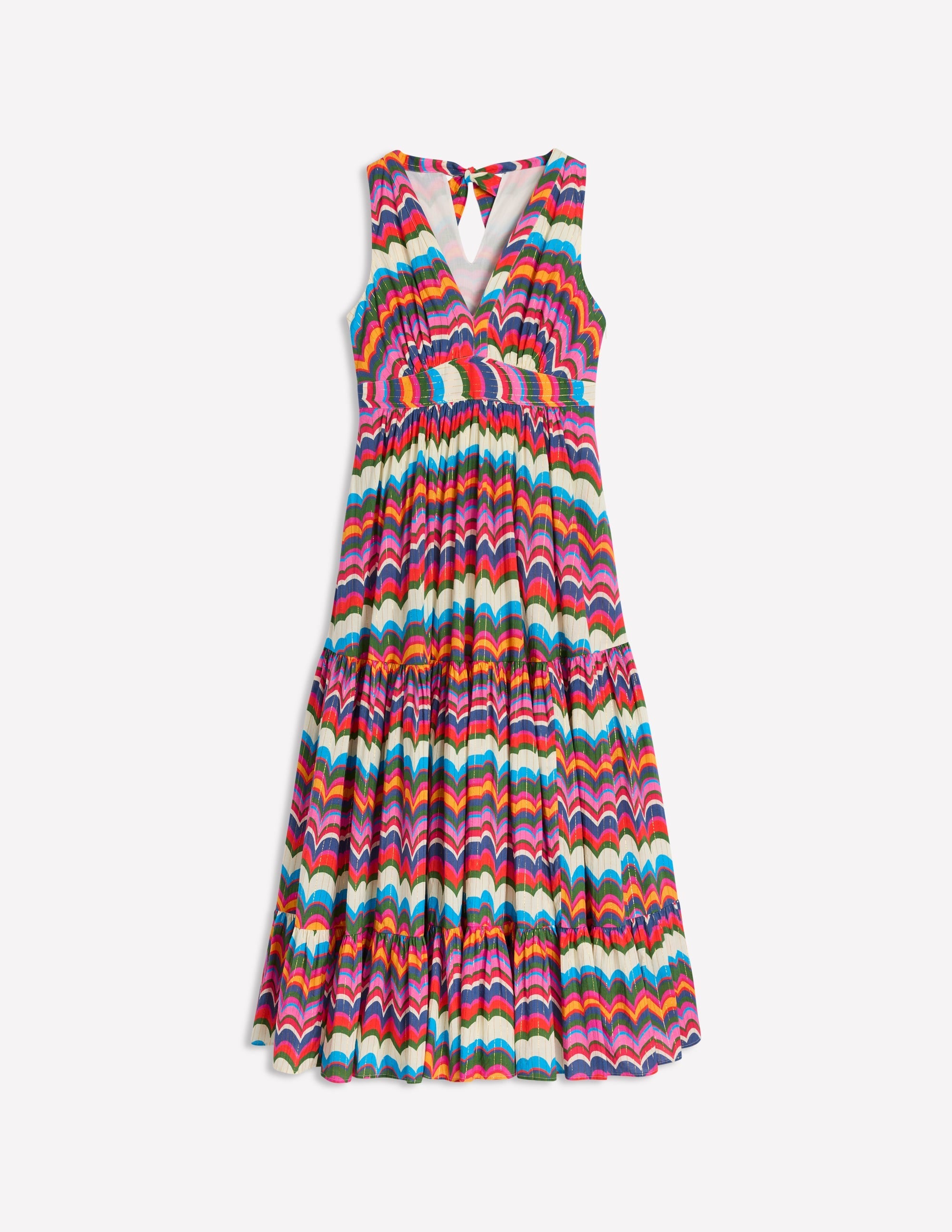 Serena Cotton Tie Maxi Dress-Multi, Abstract Wave - Image 7