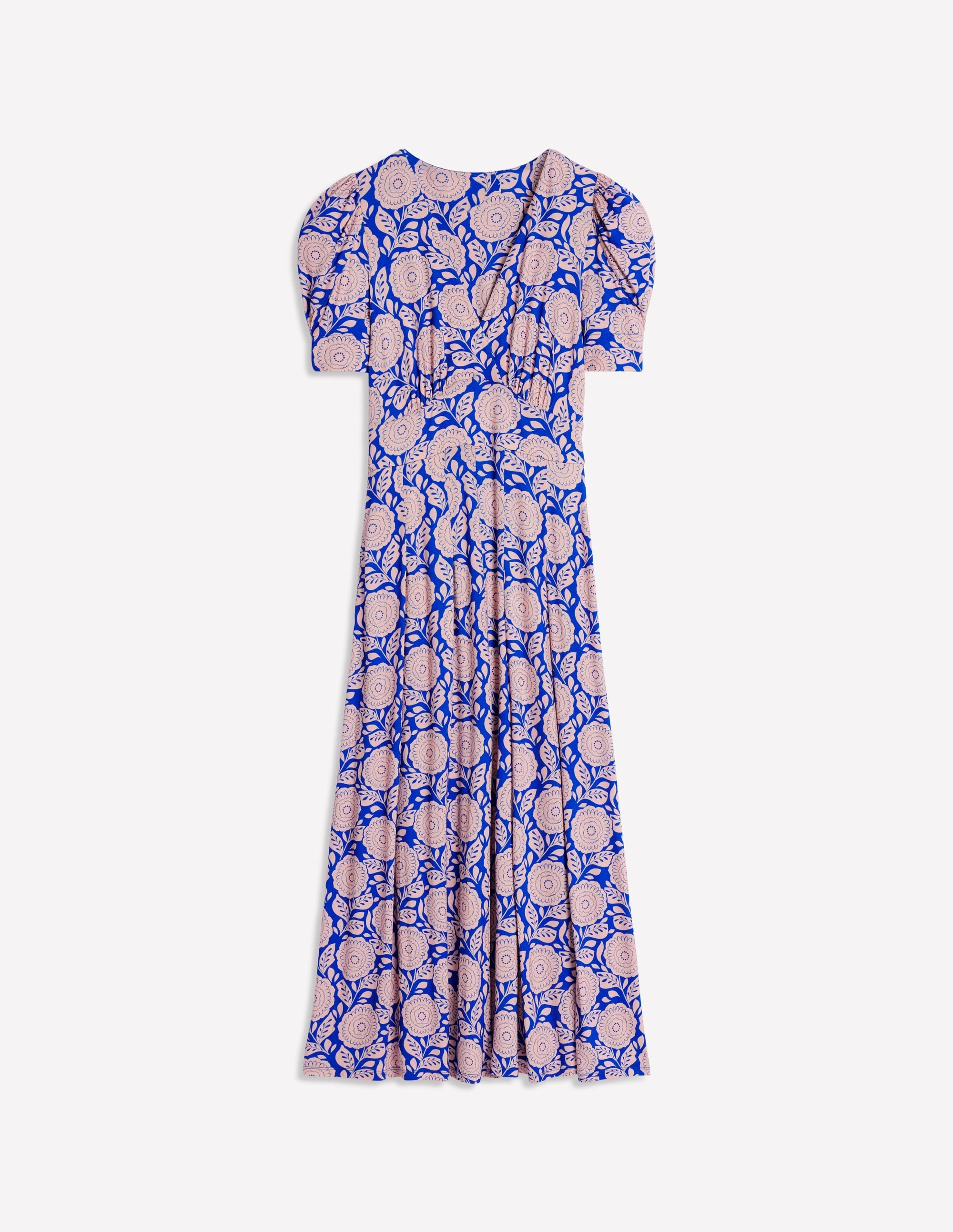Kristen Pleated Jersey Dress-Chintz Rose, Dahlia Stamp - Image 5