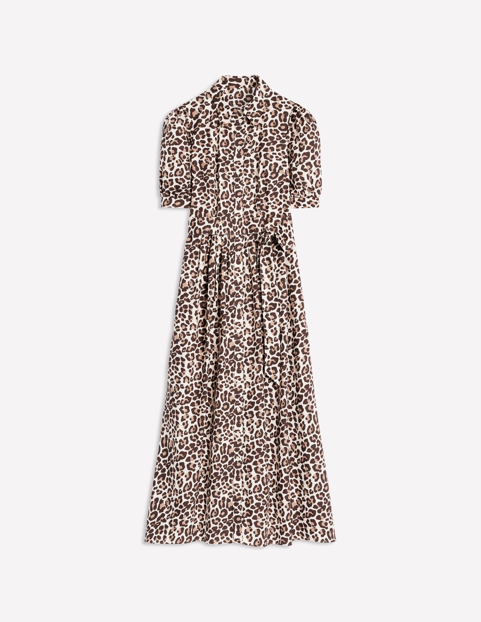 Alexa Maxi Shirt Dress-Sandpiper Beige, Cheetah Pop - Image 7