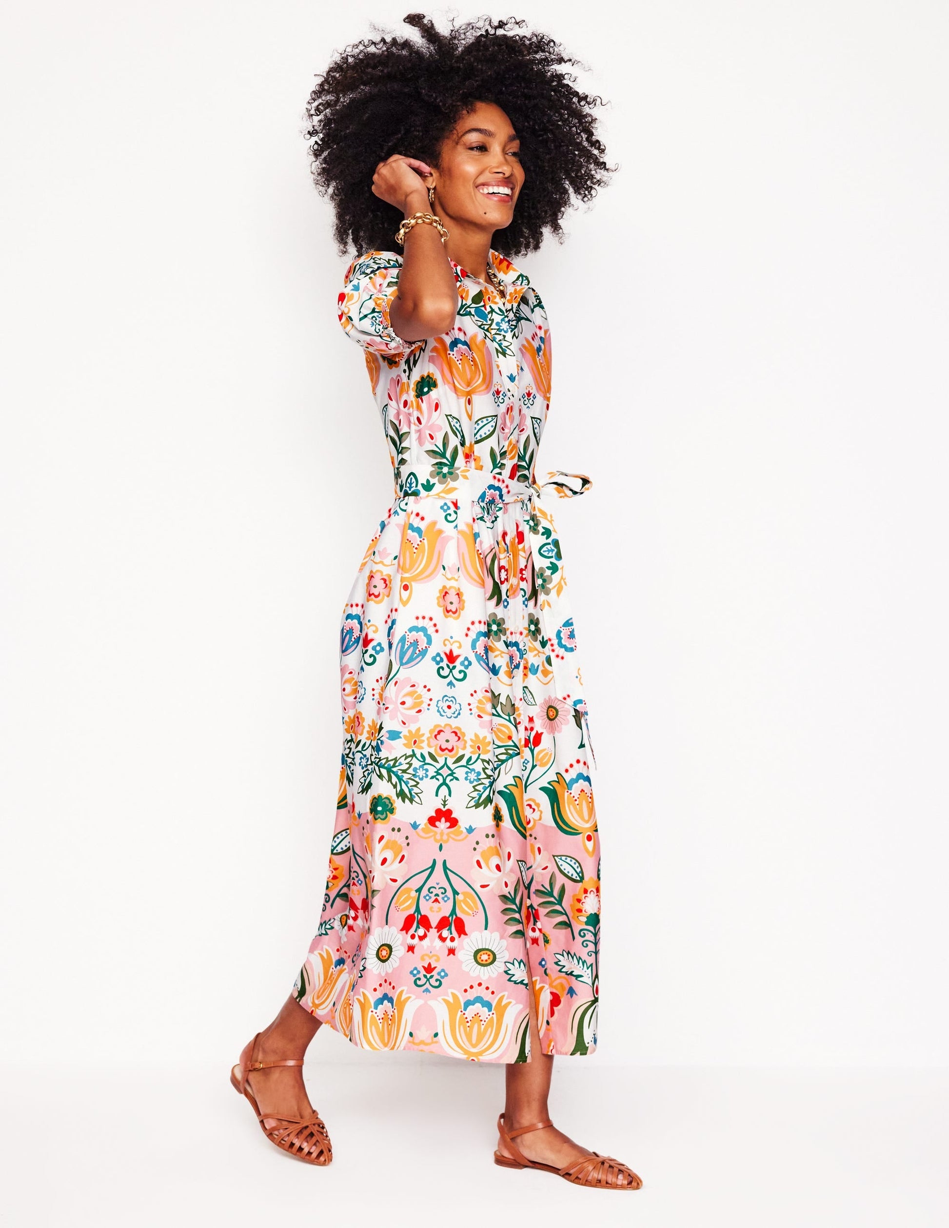 Alexa Maxi Shirt Dress-Ivory, Tulip Fusion-3