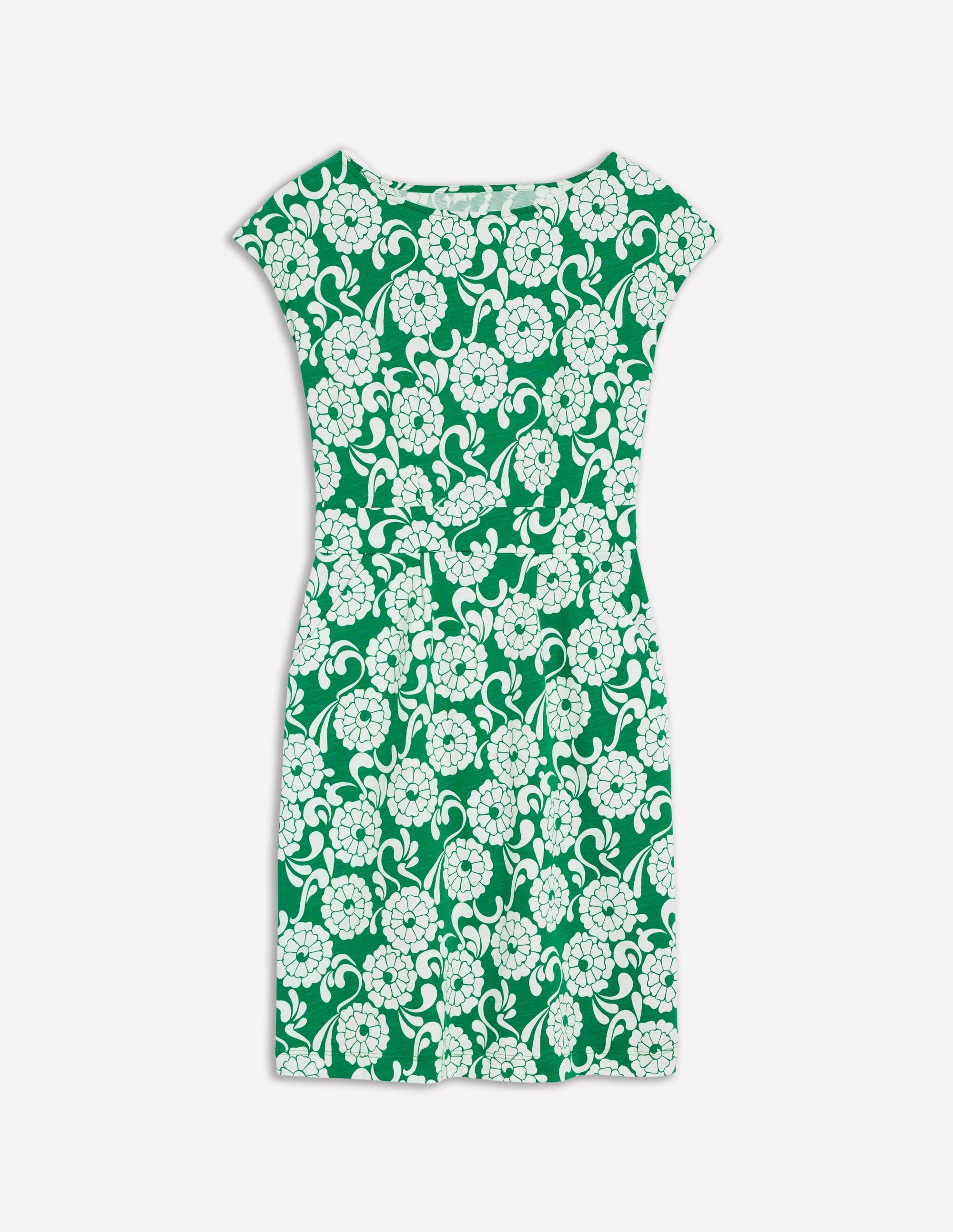 Florrie Jersey Dress-Rich Emerald, Blossom Swirl - Image 5