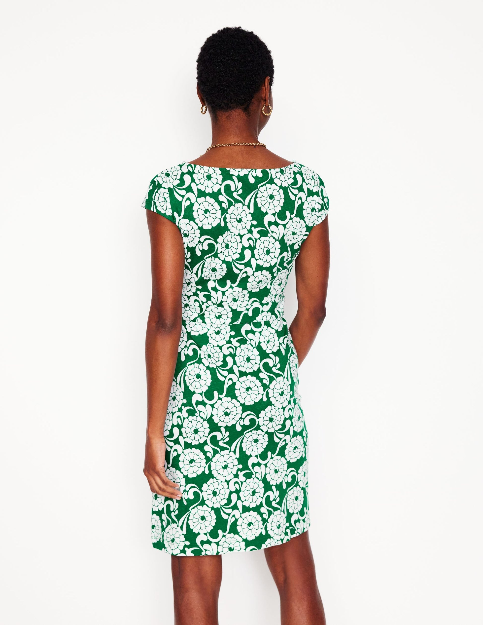 Florrie Jersey Dress-Rich Emerald, Blossom Swirl-3