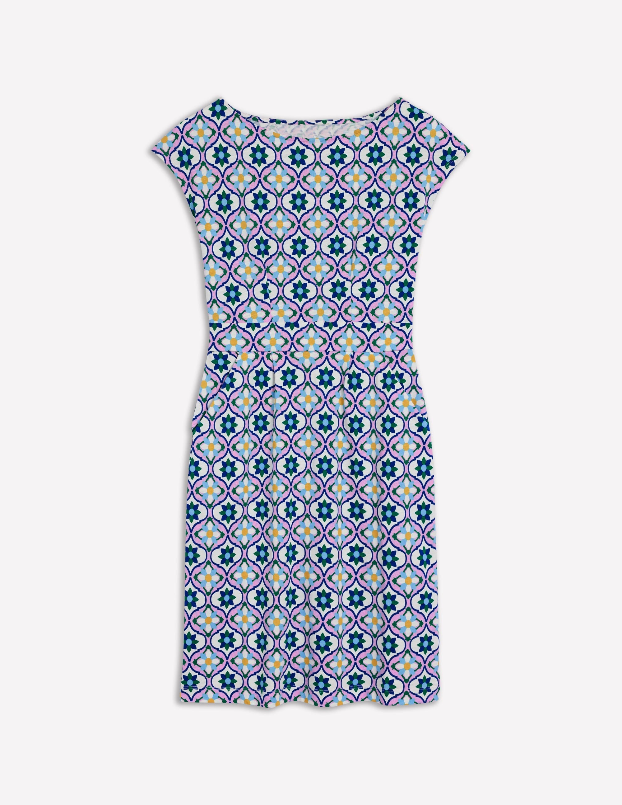 Florrie Jersey Dress-Multi, Floweret Tile - Image 5