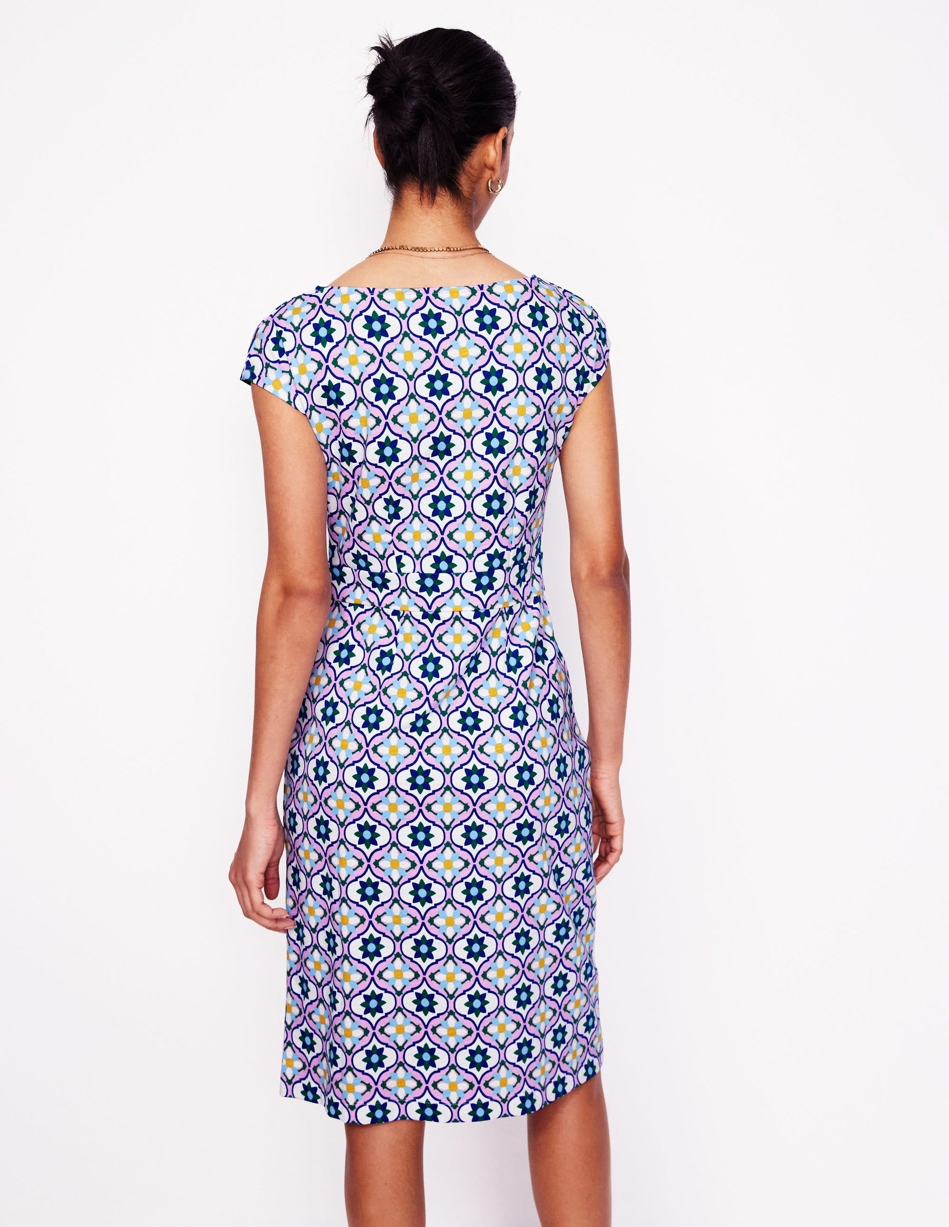 Florrie Jersey Dress-Multi, Floweret Tile-3