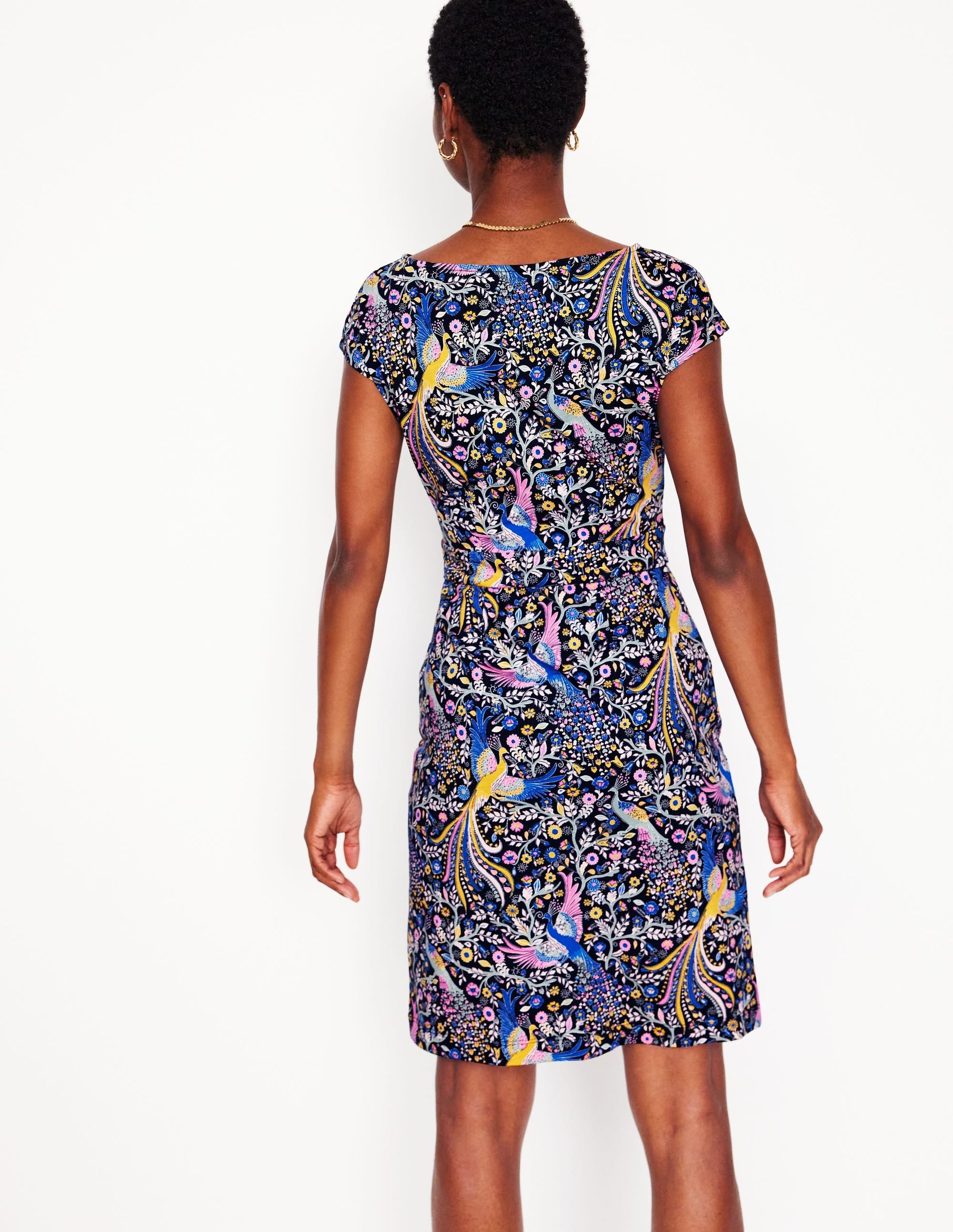 Florrie Jersey Dress-French Navy,Enchanting Peacock-3