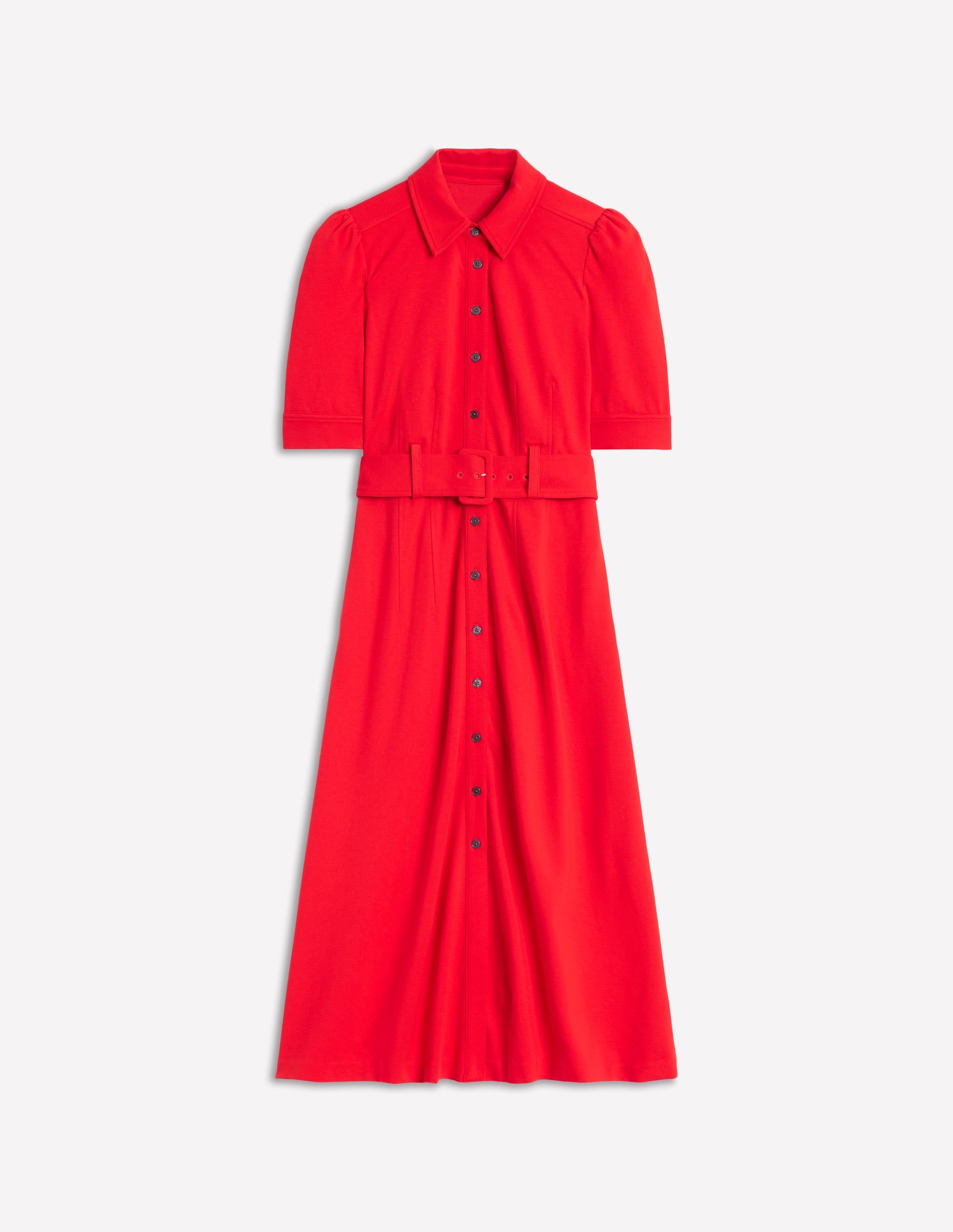 Anita Ponte Shirt Dress-Carmine Red - Image 6