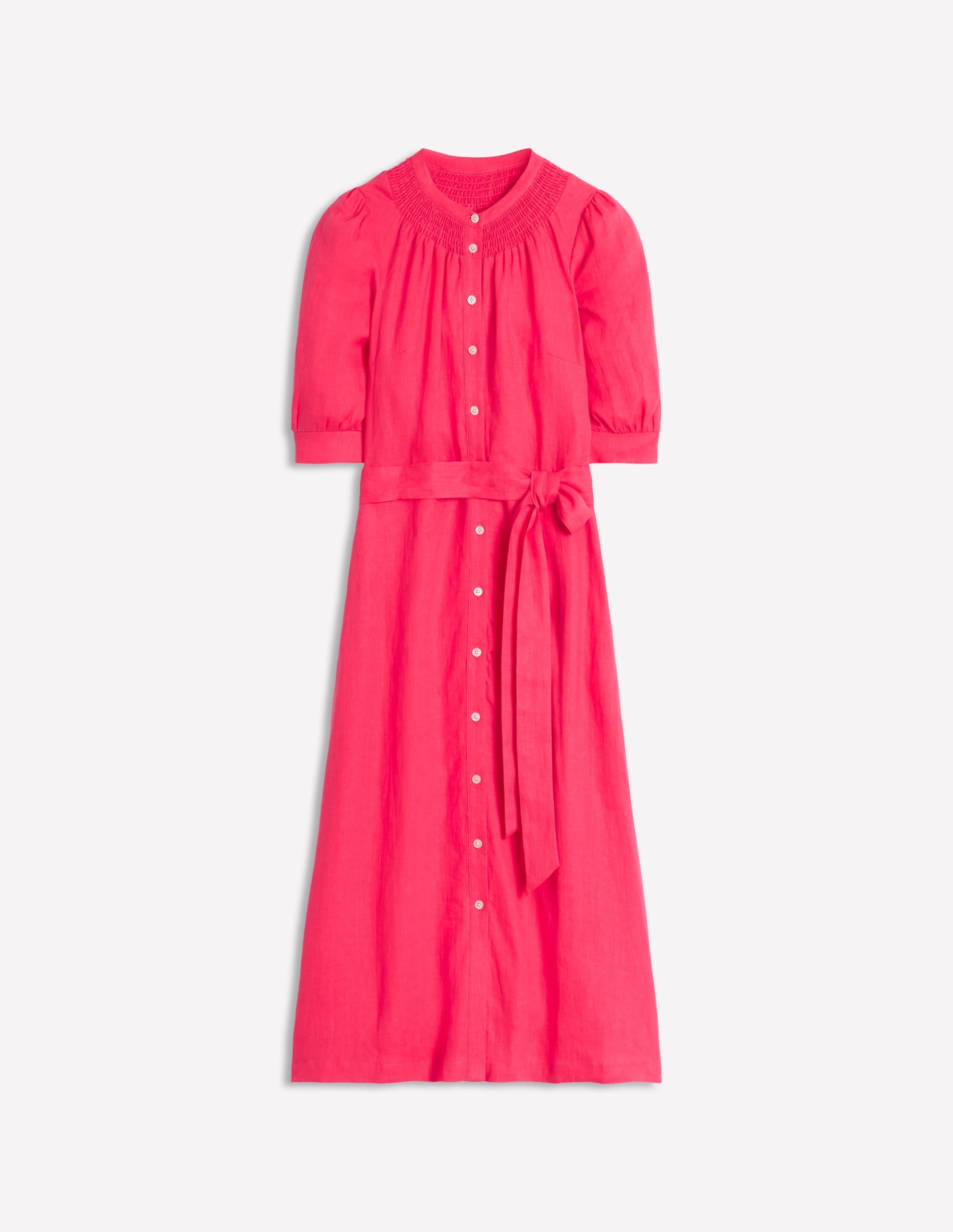 Ada Linen Midi Dress-Camelia Pink - Image 7
