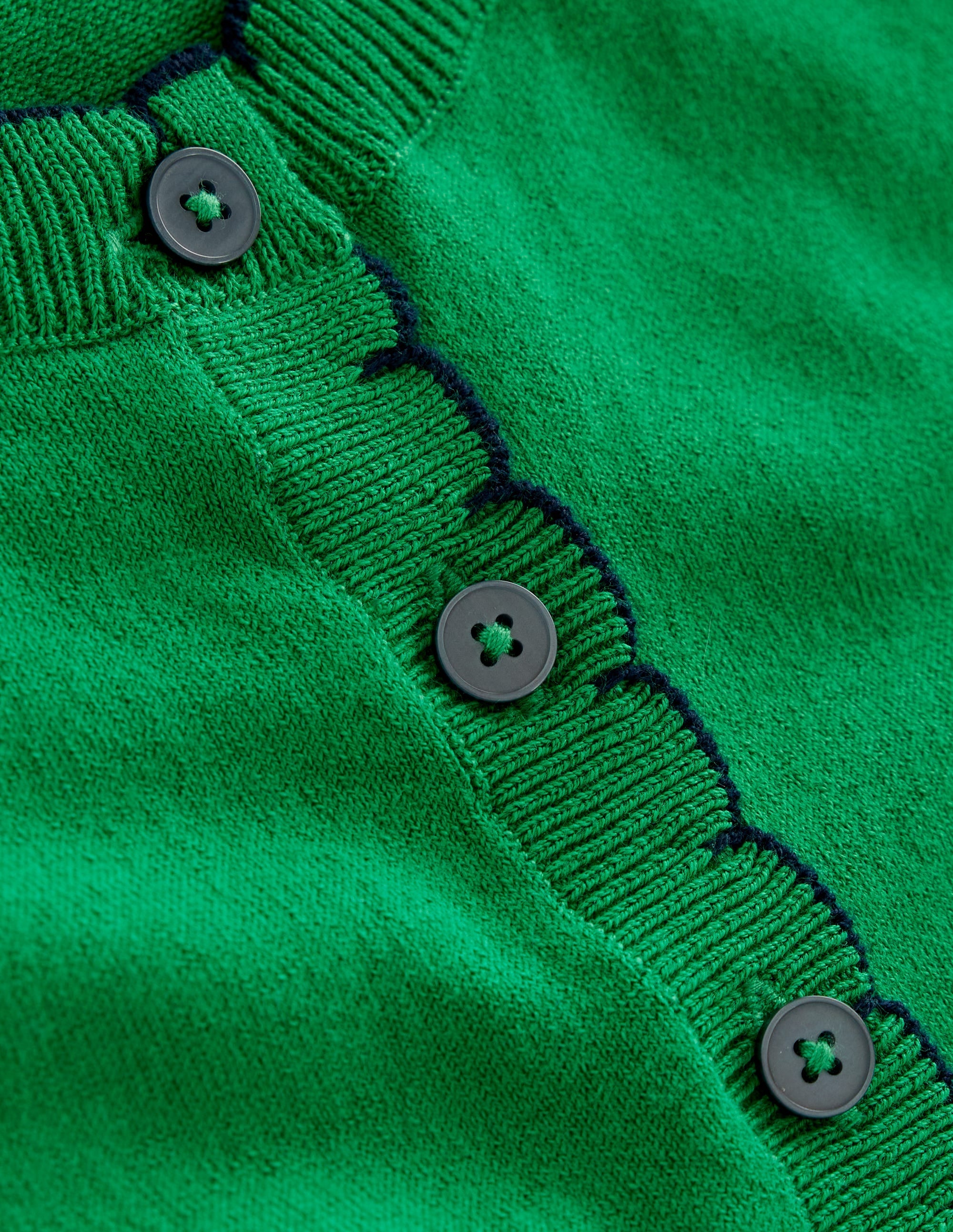 Scallop Henley Knitted Dress-Rich Emerald - Image 7