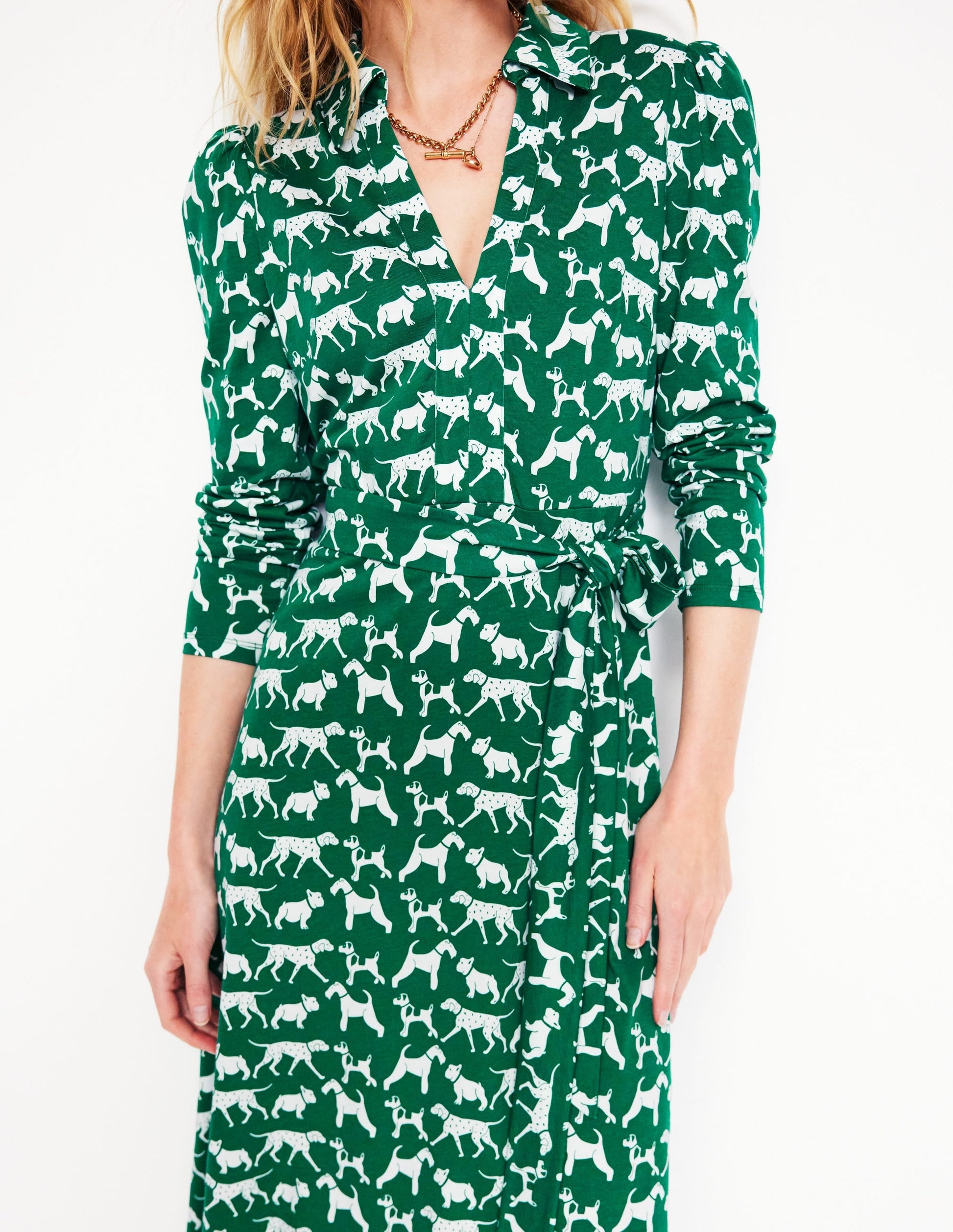 Imogen Collared Jersey Dress-Grass, Janet and Friends-2