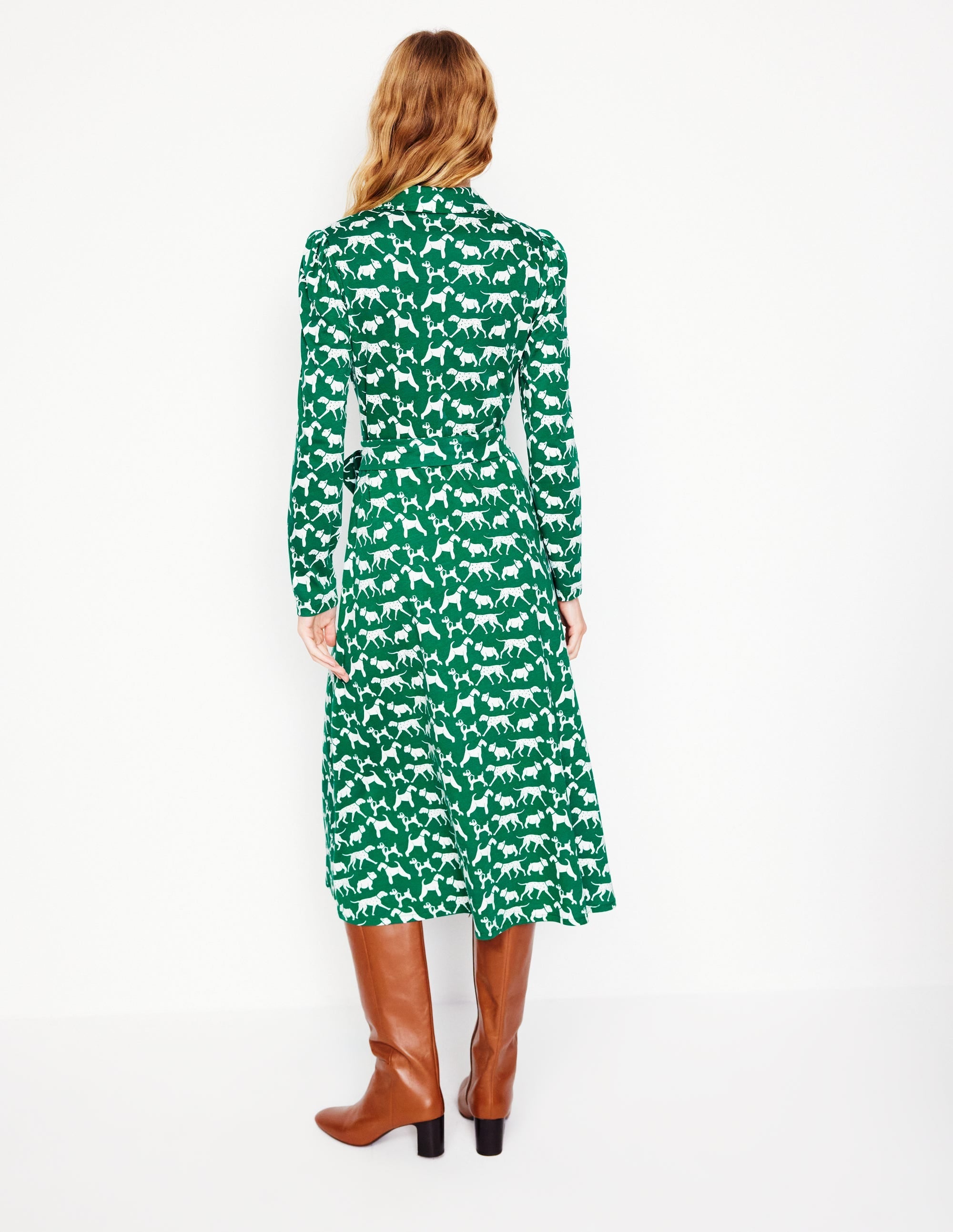 Imogen Collared Jersey Dress-Grass, Janet and Friends - Image 3