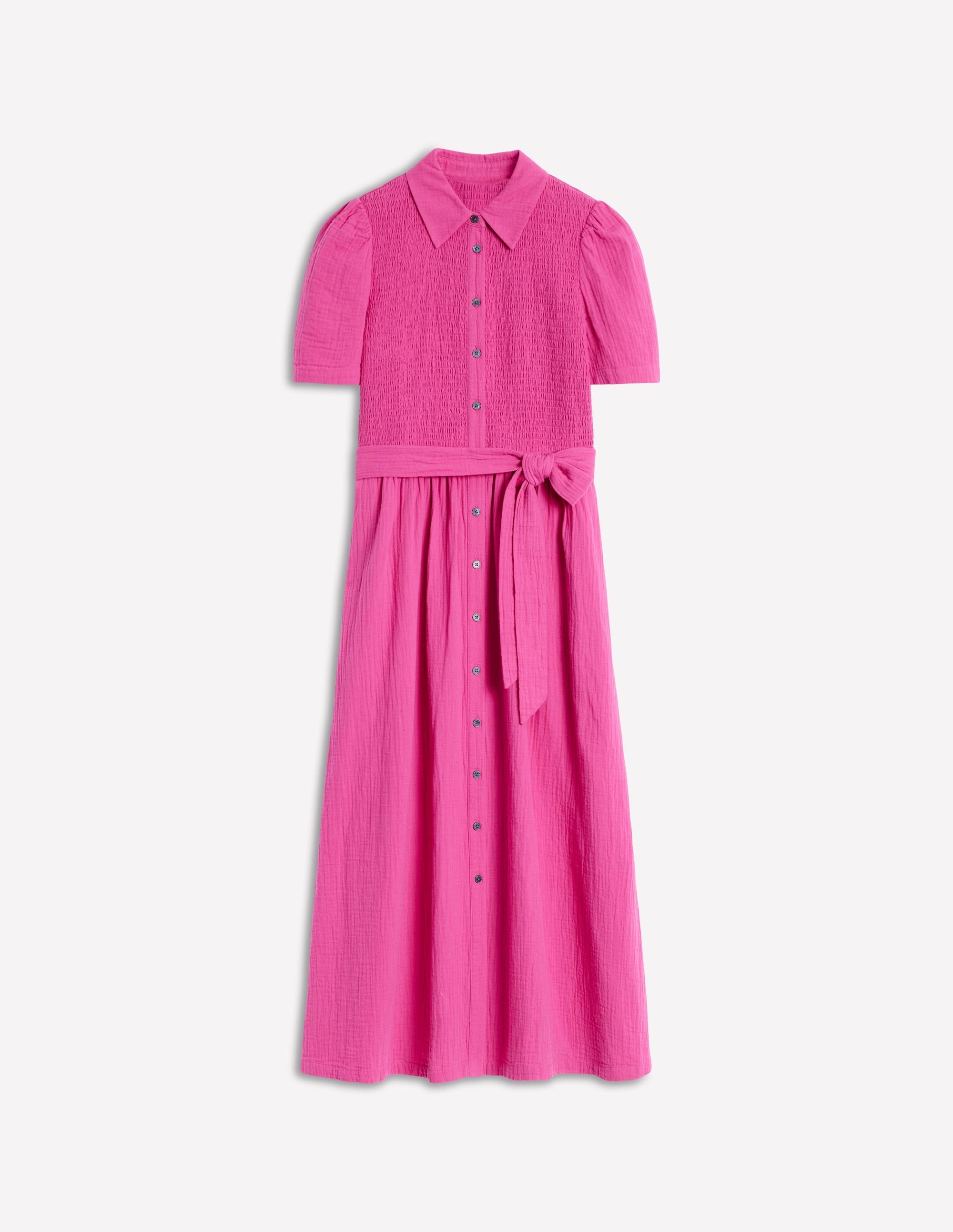 Amber Double Cloth Midi Dress-Cosmos Pink - Image 9