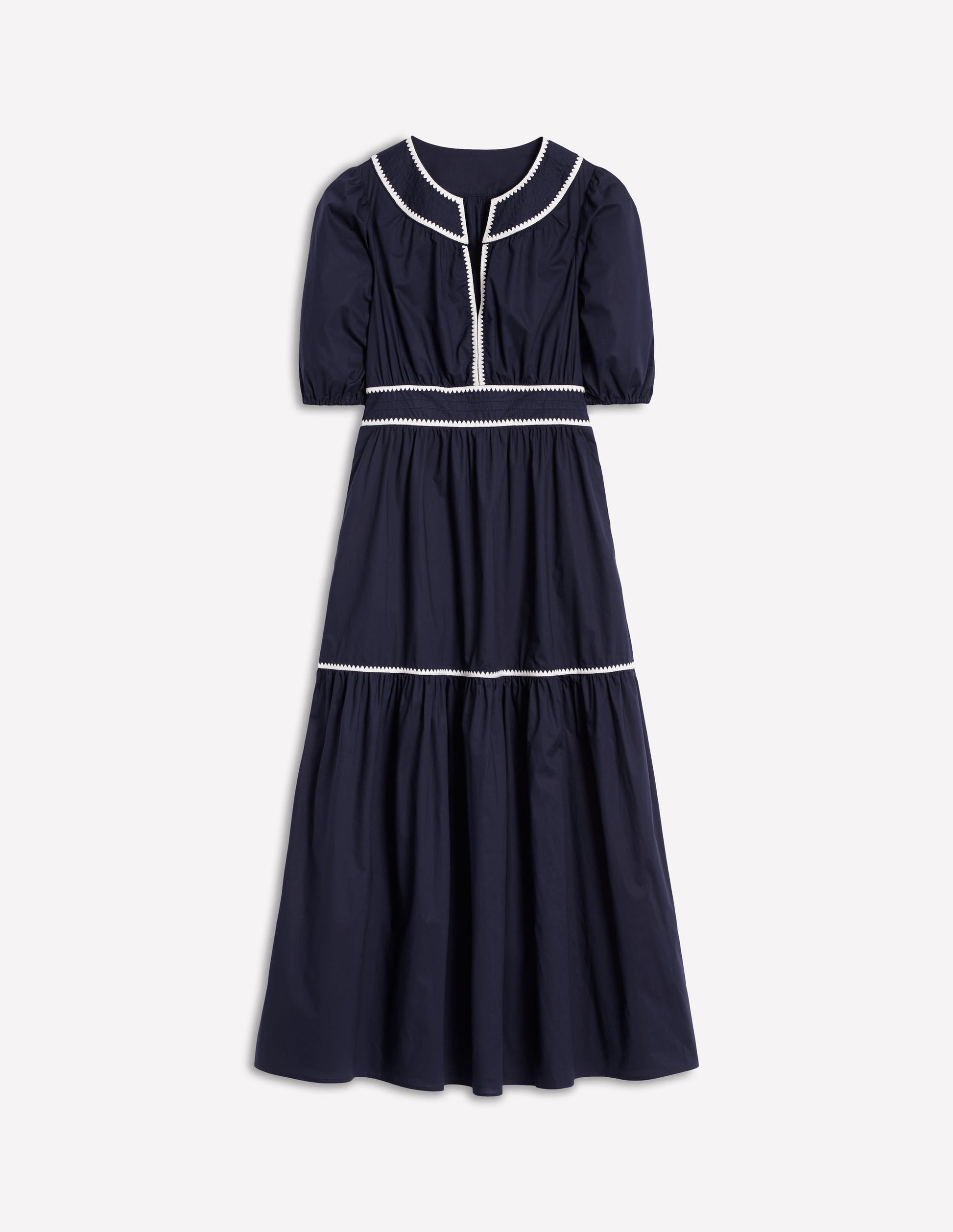 Rhea Embroidered Midi Dress-Navy-8