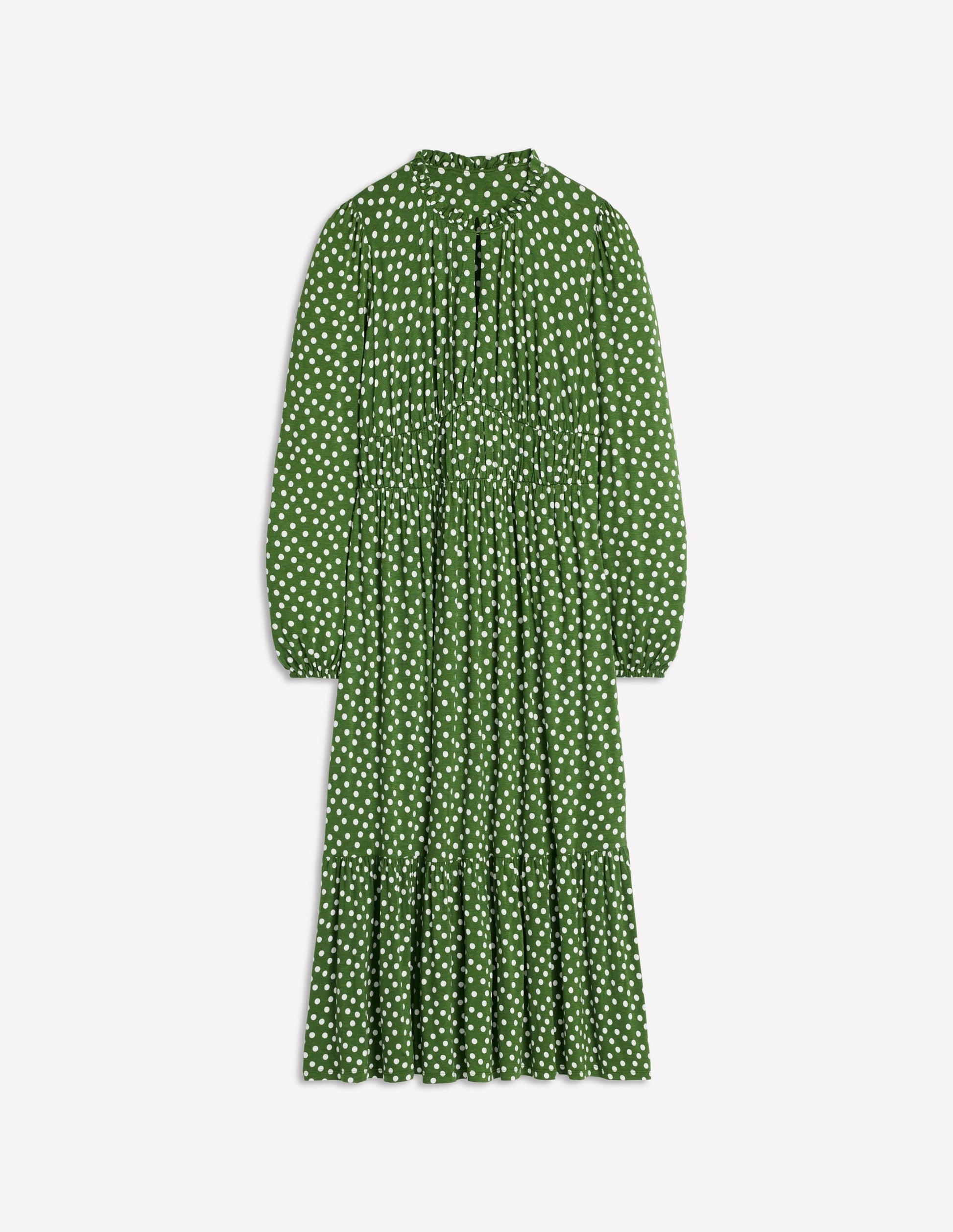 Rosamund Jersey Midi Tea Dress-Paradise Green, Abstract Dot-7
