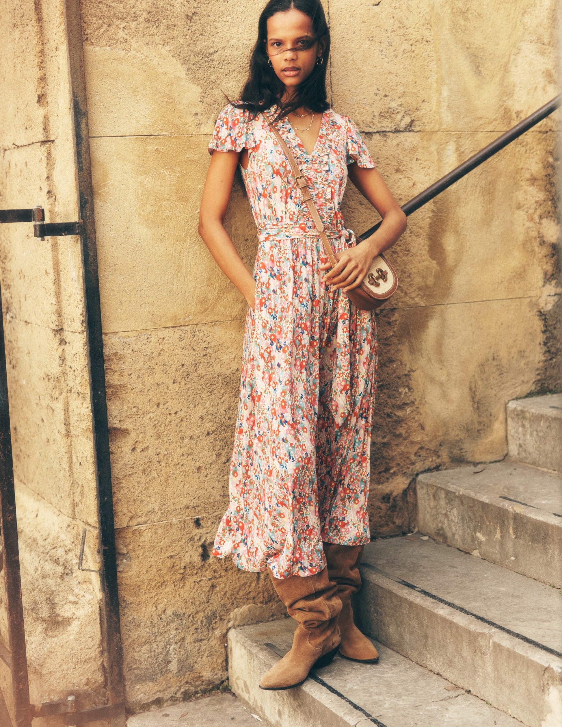 Nicola Jersey Tea Dress-Multi, Wildflower Garden-1