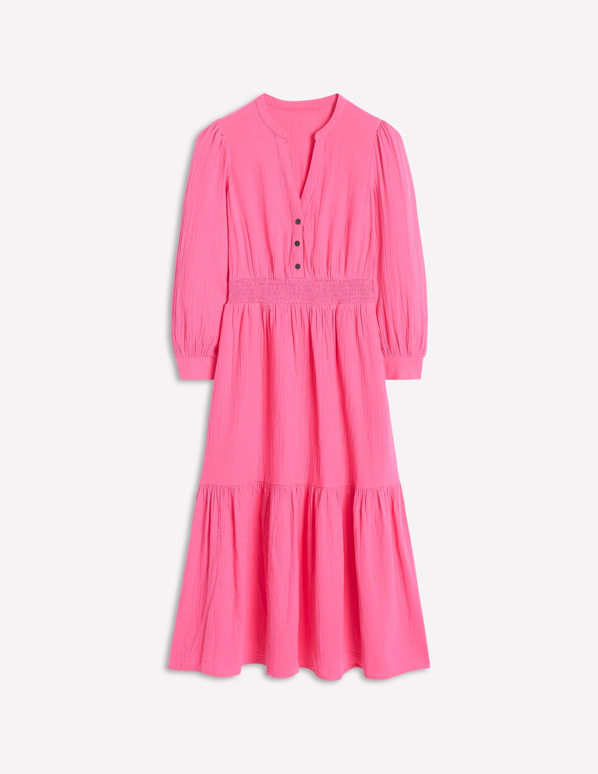 Elena Double Cloth Midi Dress-Sorbet Pink - Image 7