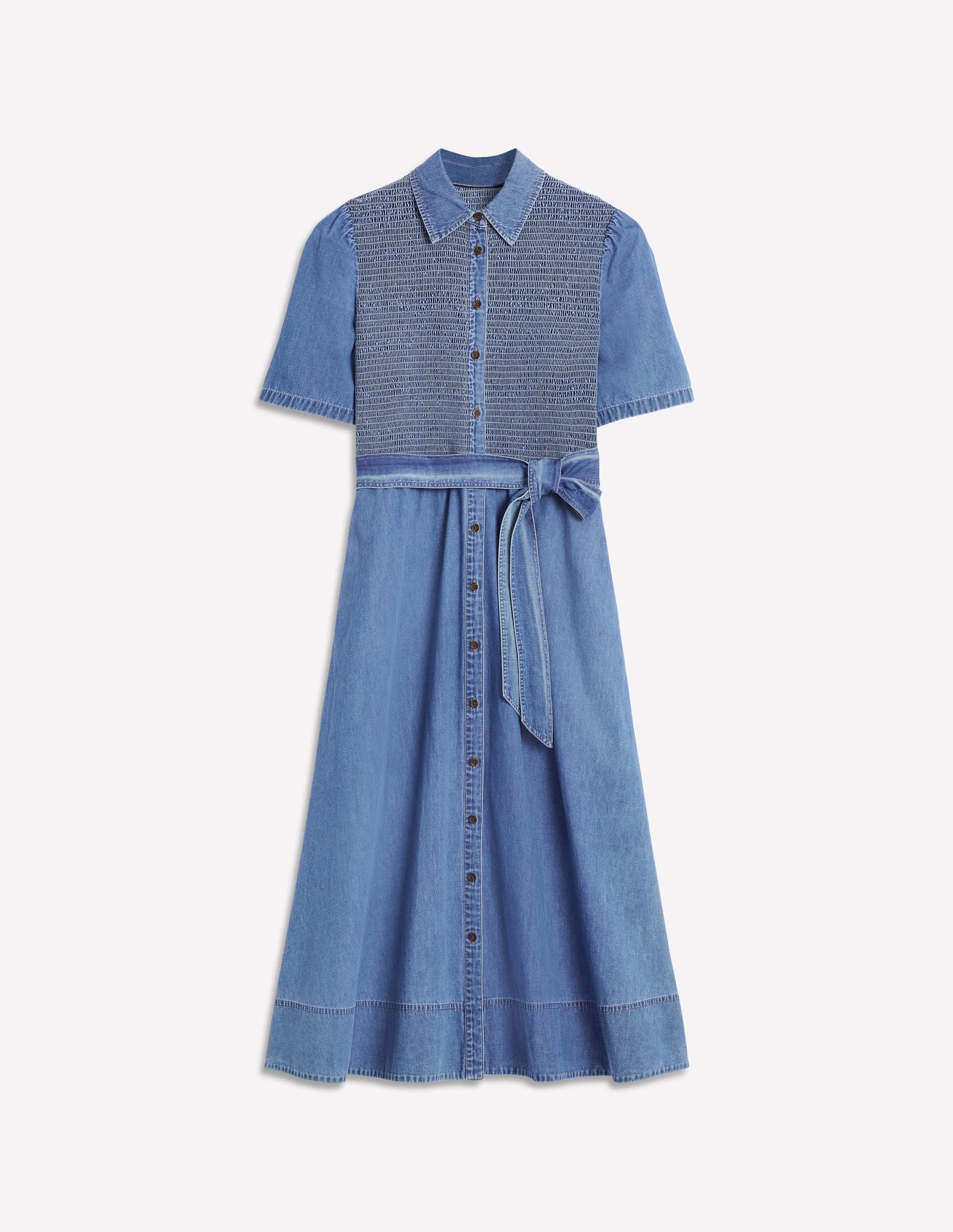 Amber Denim Midi Dress-Light Vintage Denim - Image 2