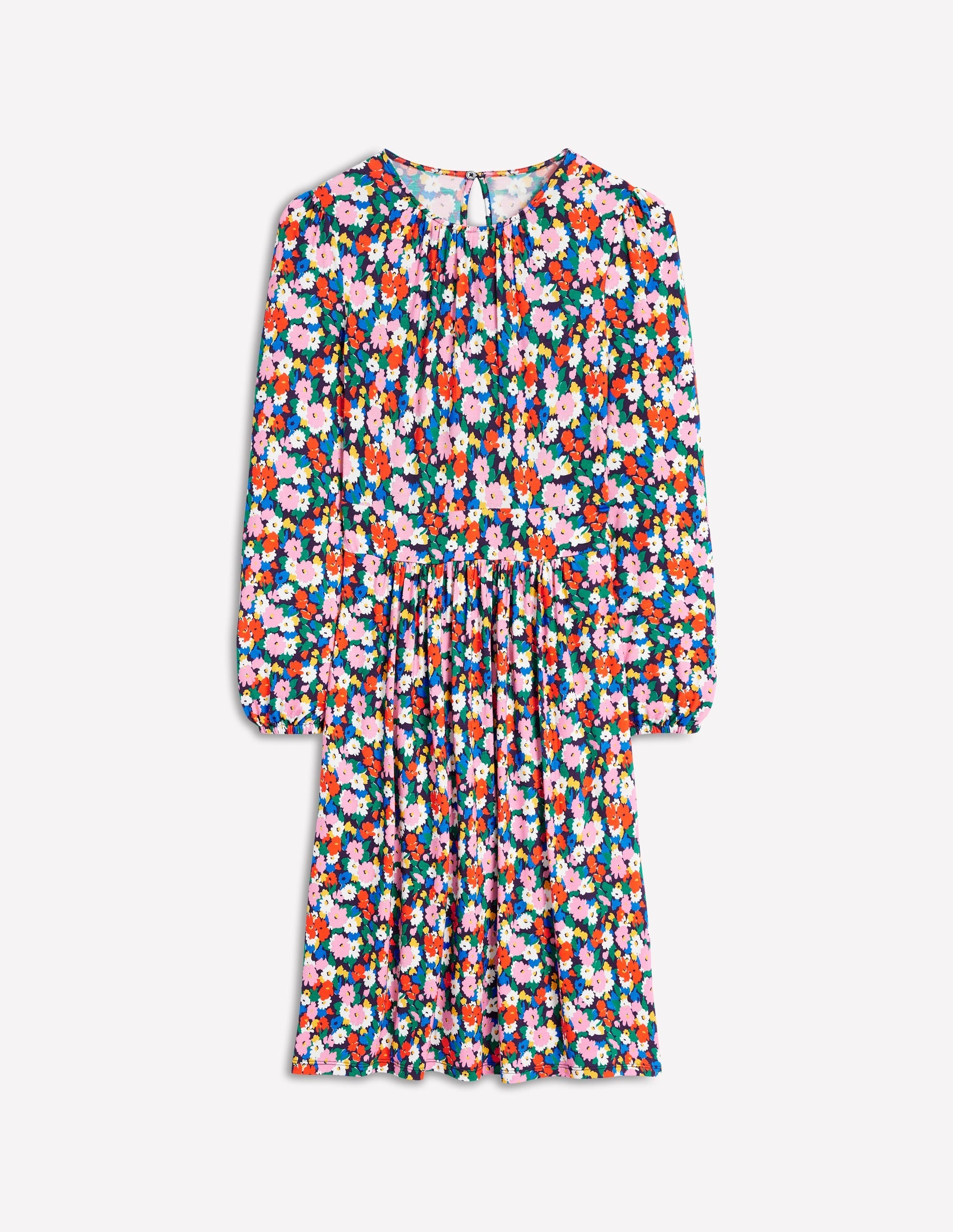 Alexandra Blouson Jersey Dress-Multi, Painterly Meadow - Image 5