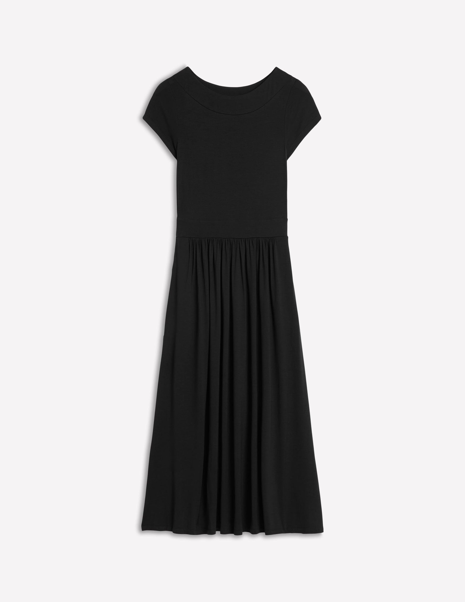 Melanie Jersey Midi Dress-Black-5