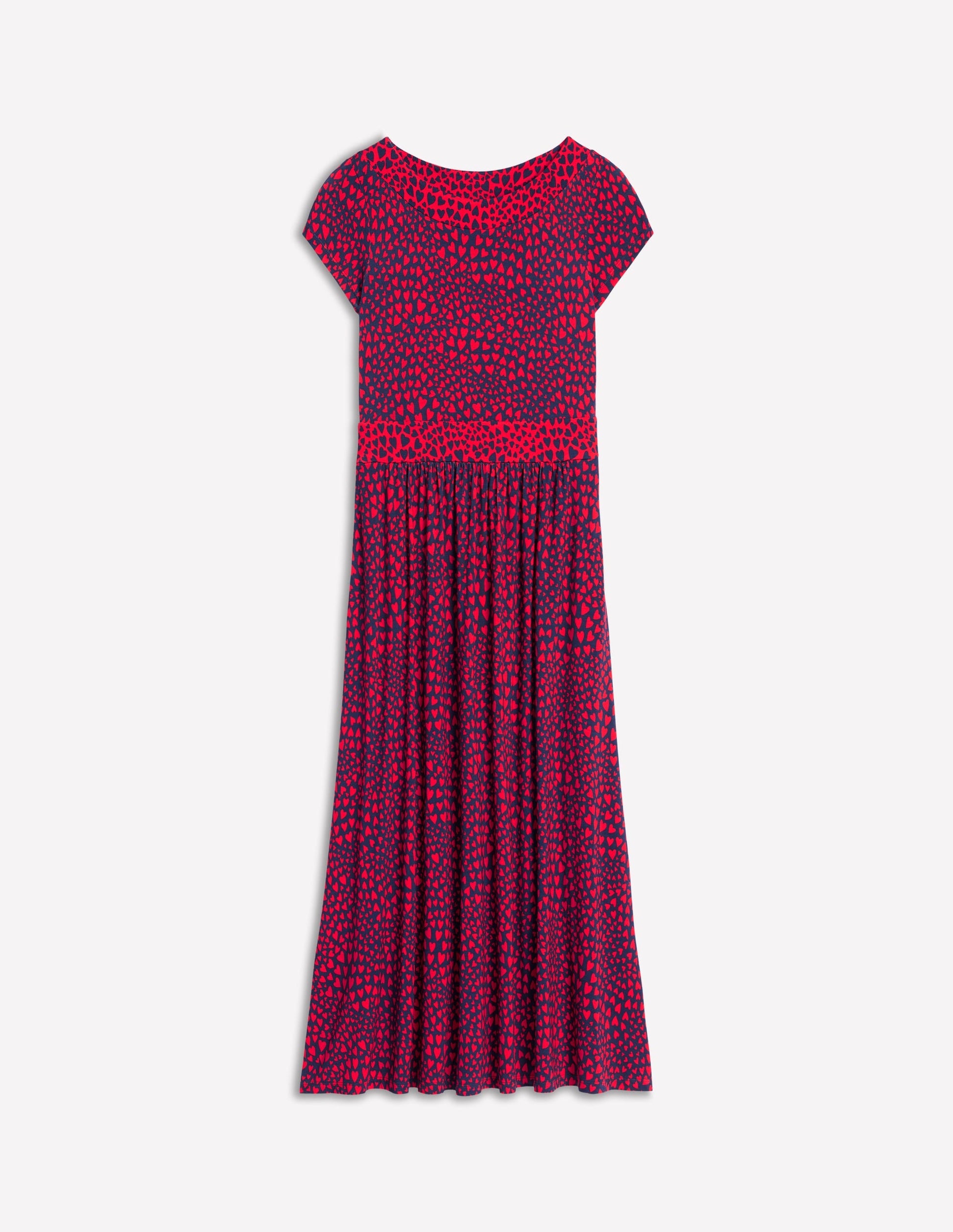Melanie Jersey Midi Dress-French Navy, Heart Cluster-6