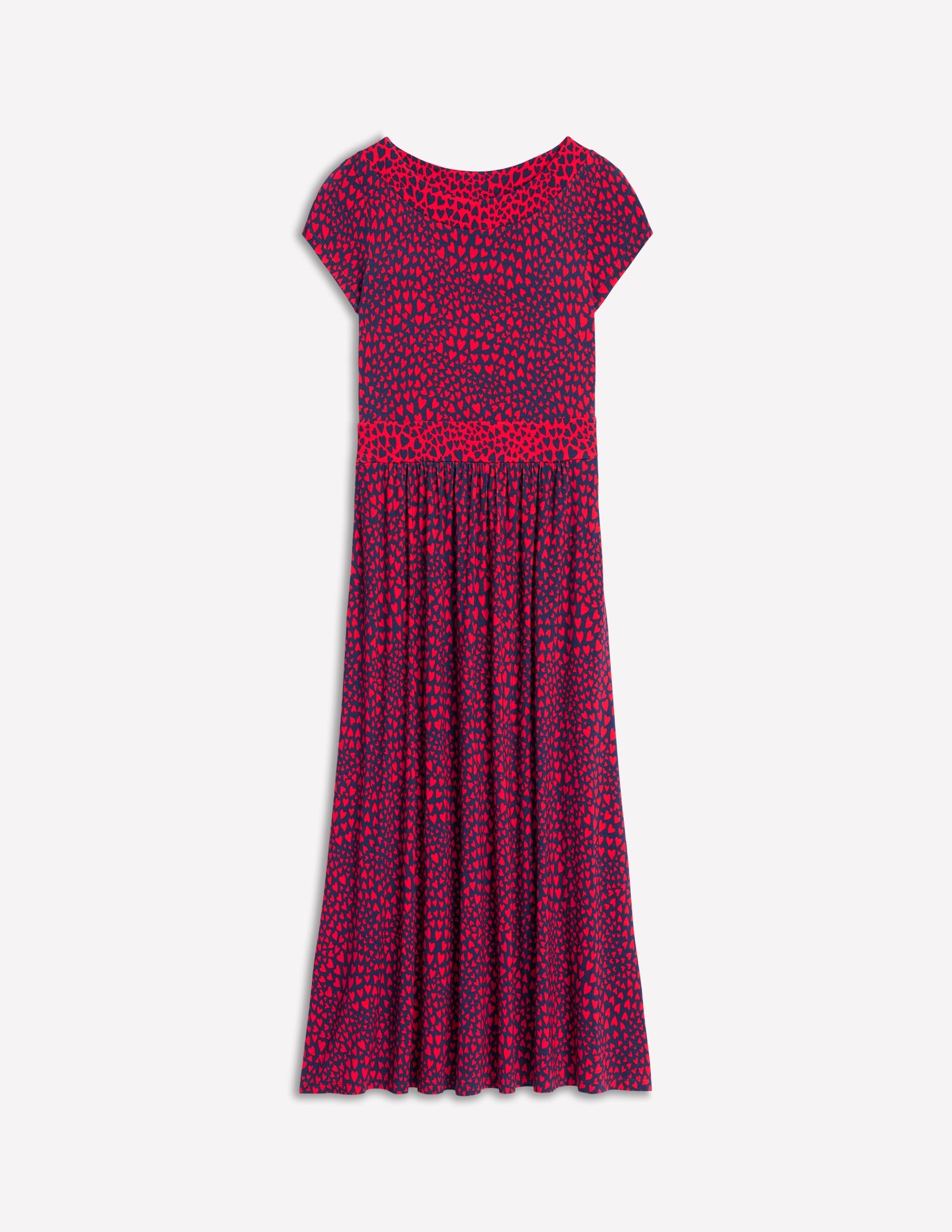 Melanie Jersey Midi Dress-French Navy, Heart Cluster - Image 6