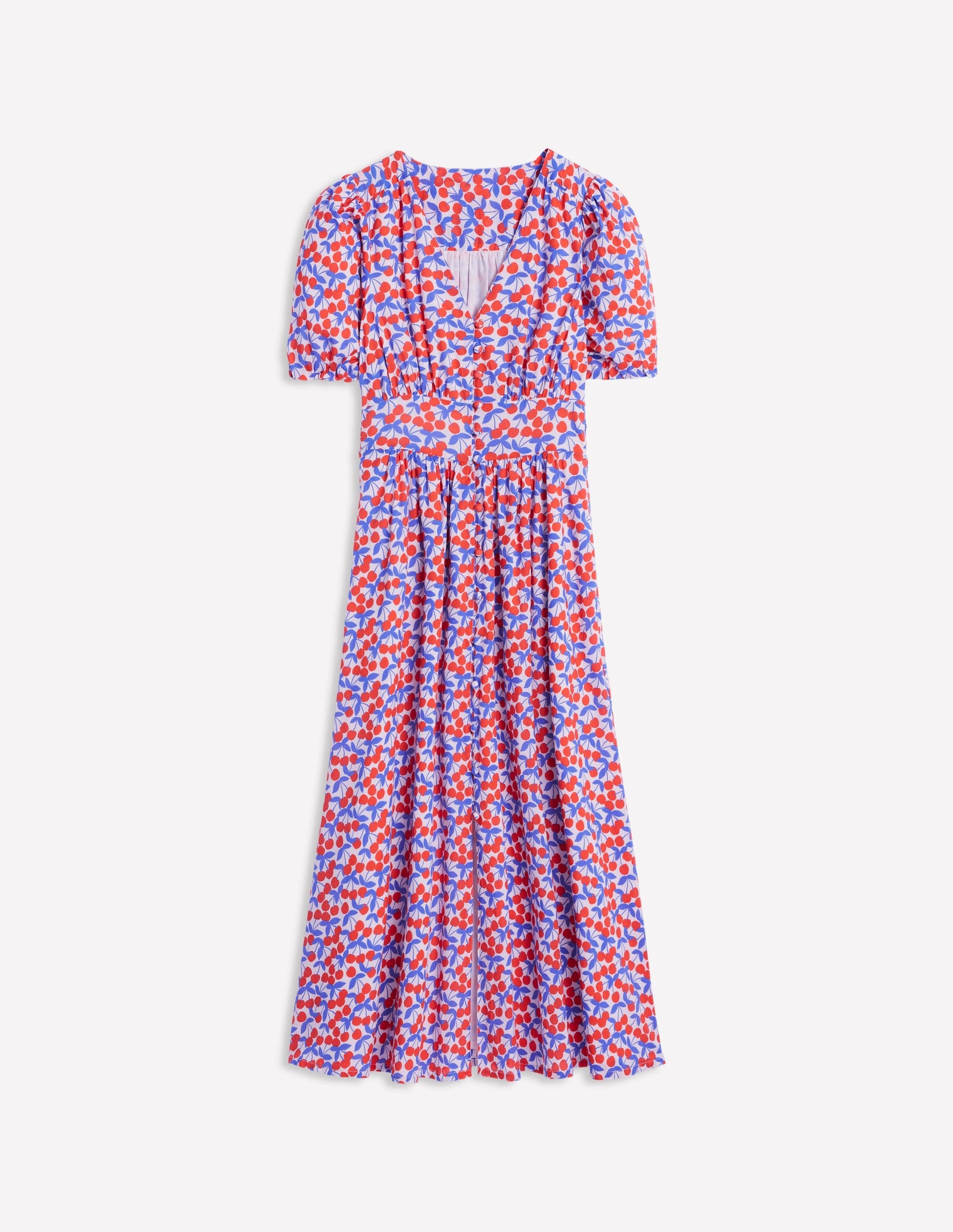 Lillian Cotton Midi Dress-Chalk Pink, Cherry Cascade-7