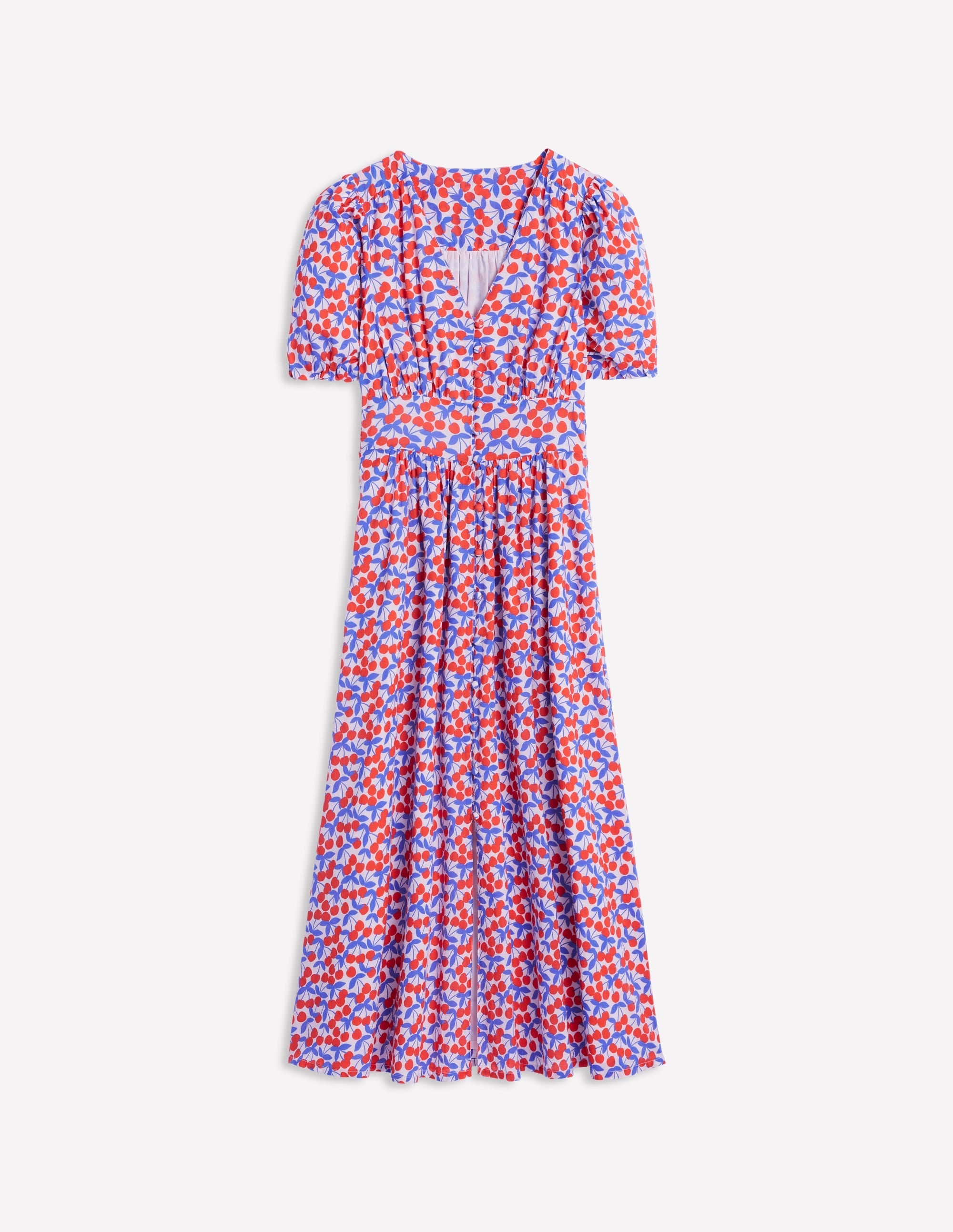 Lillian Cotton Midi Dress-Chalk Pink, Cherry Cascade - Image 7