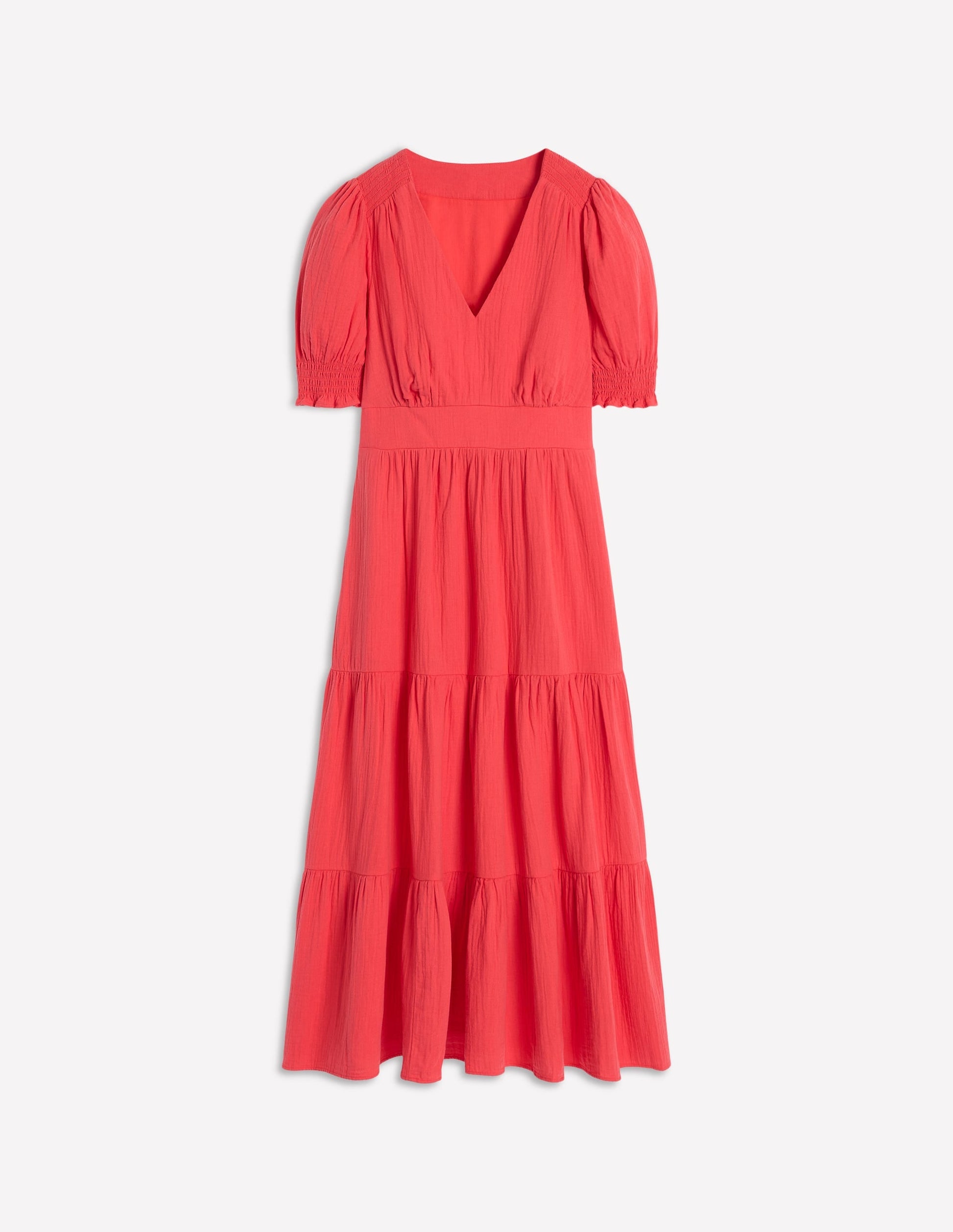 Anna Double Cloth Midi Dress-Jam Red-5