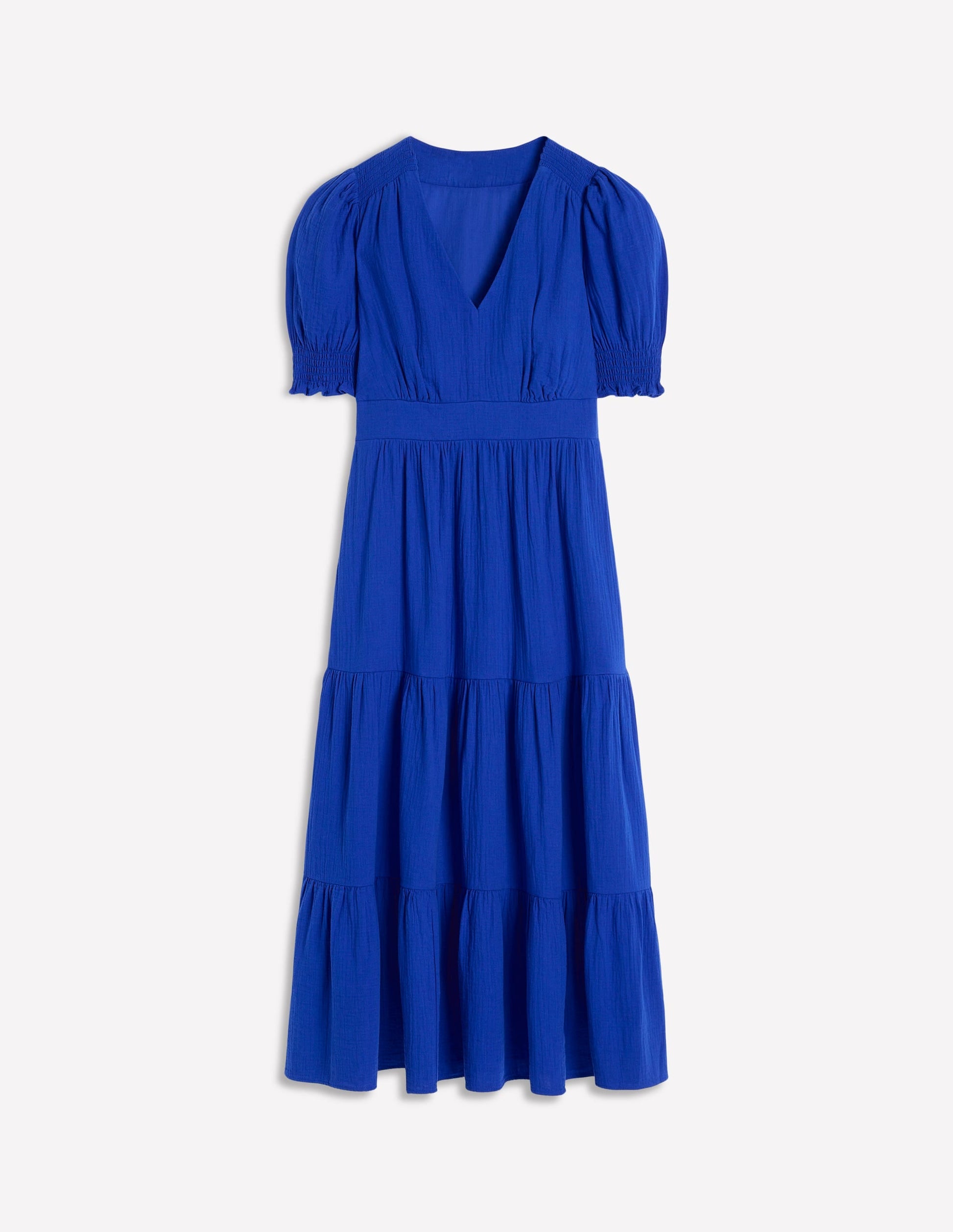 Anna Double Cloth Midi Dress-Bright Blue-5
