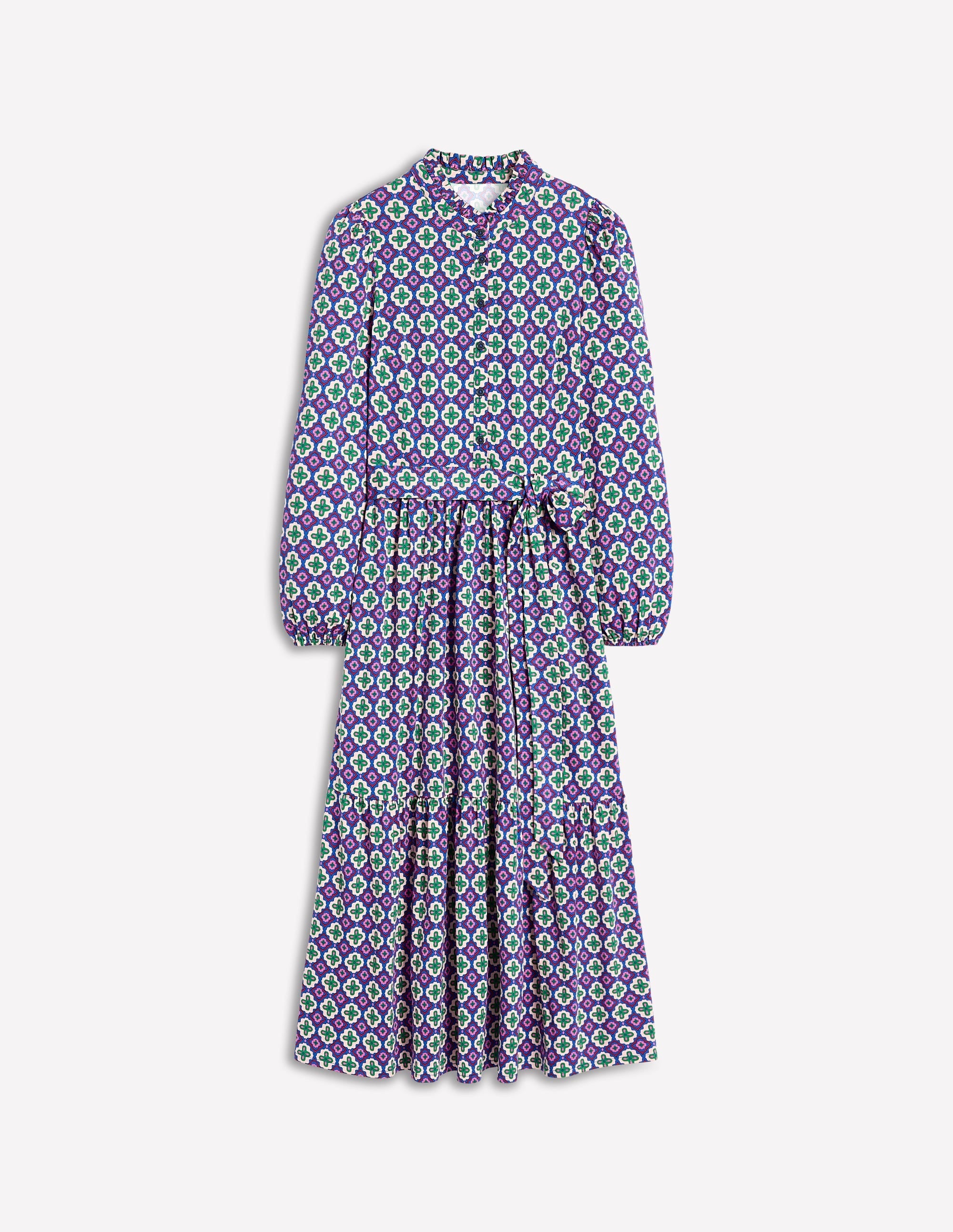Willow Tiered Jersey Dress-Multi, Moroccan Diamond - Image 6